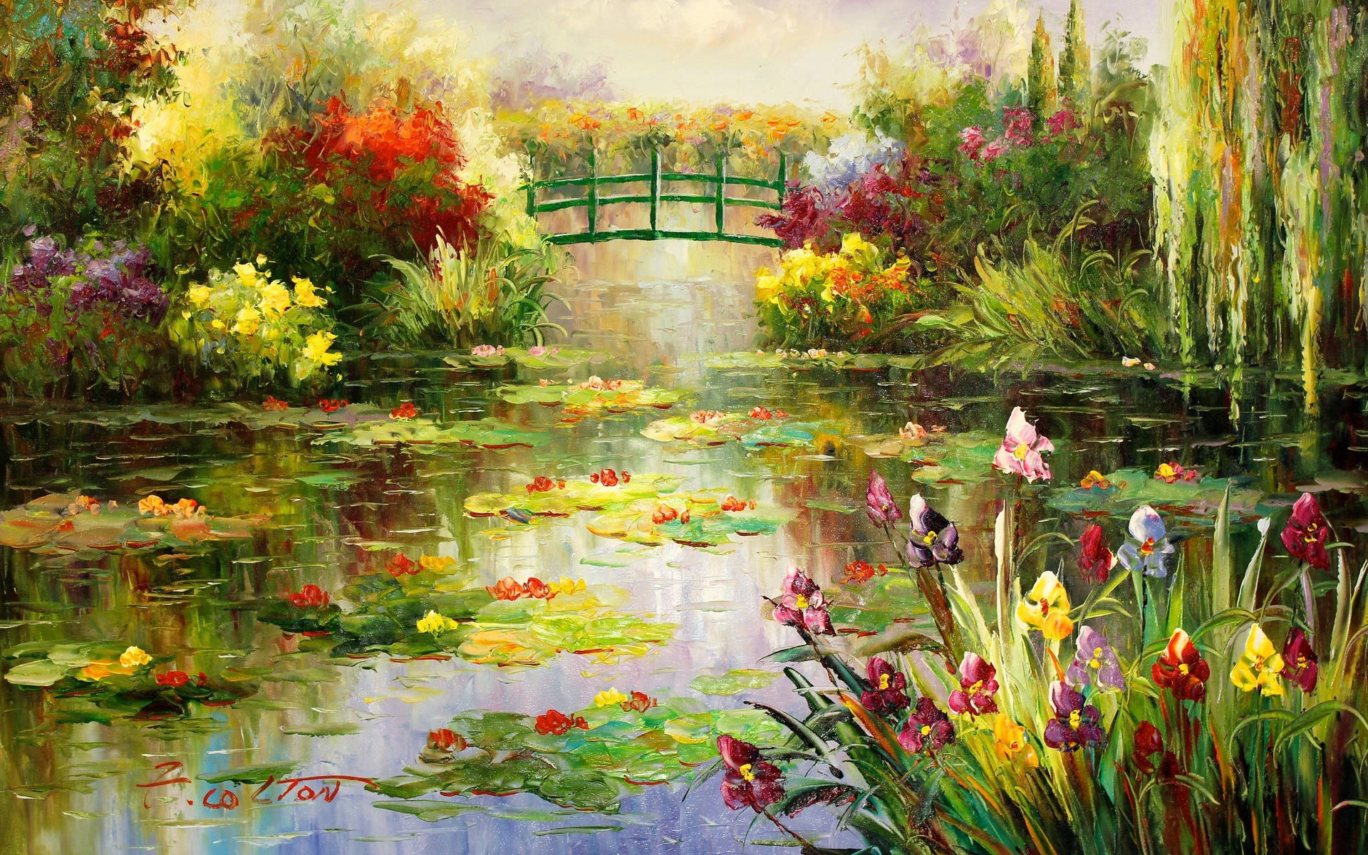 唯美艺术花池壁纸