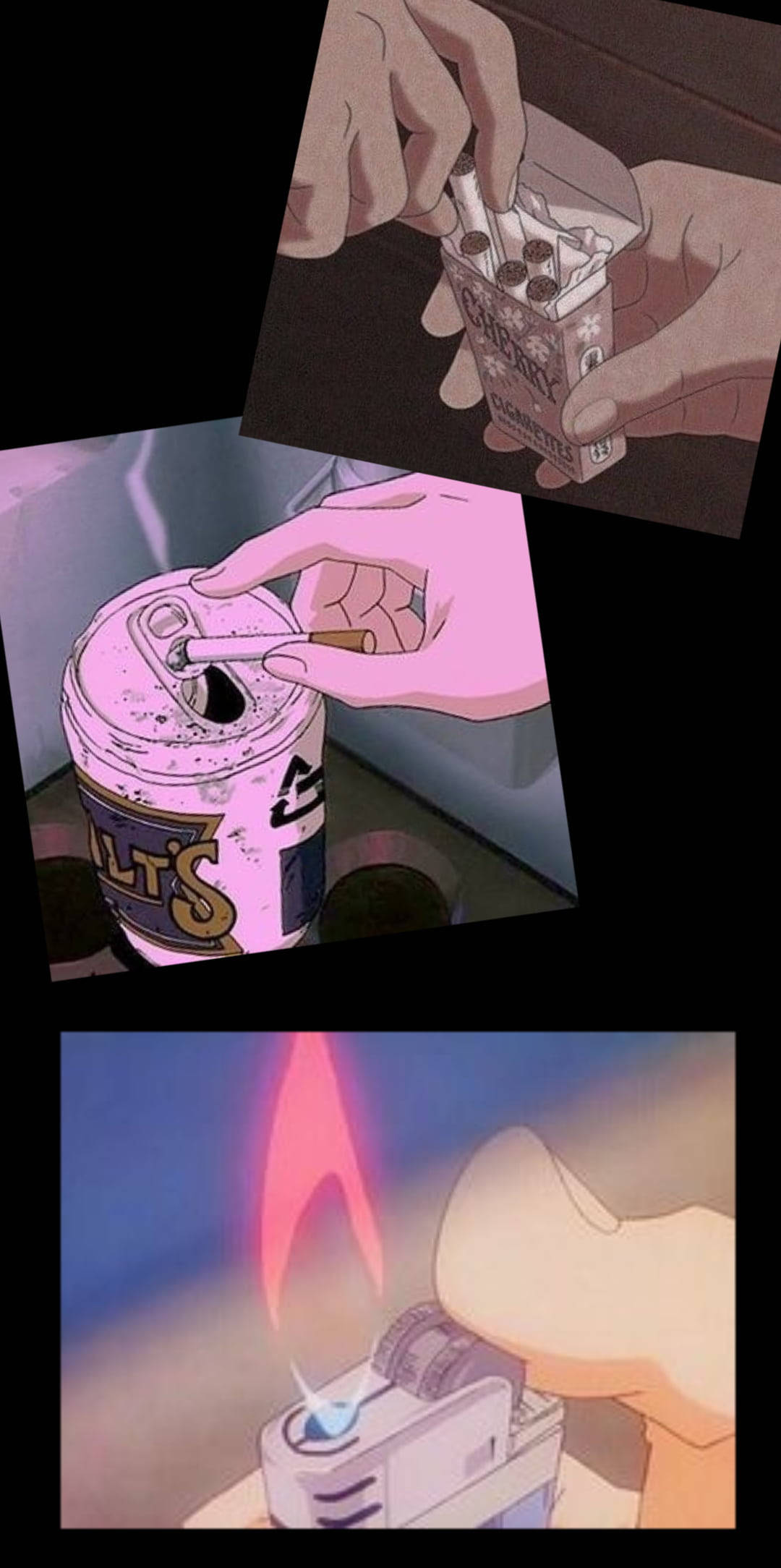 啤酒与香烟复古动漫美学 壁纸