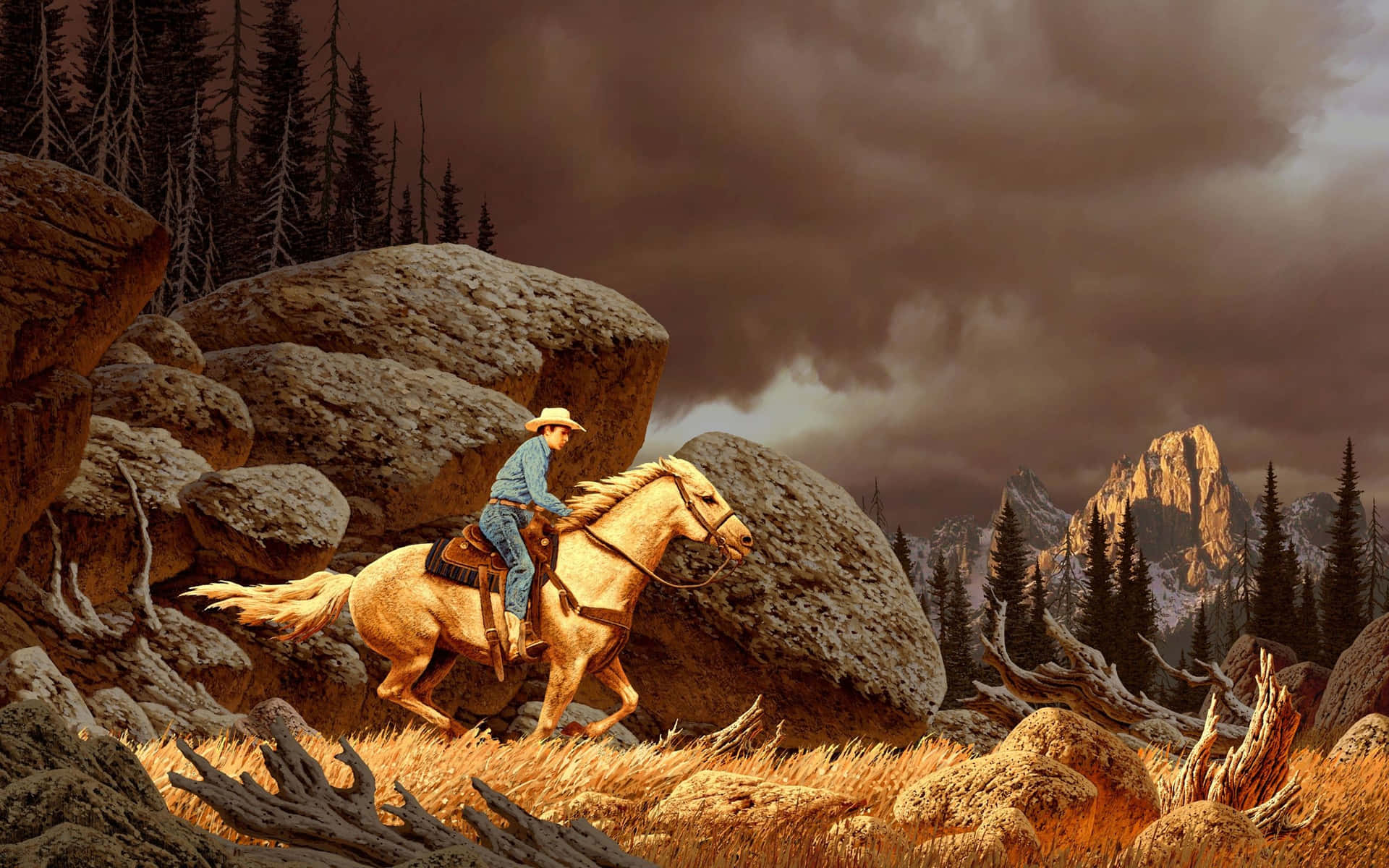 西部牛仔桌面