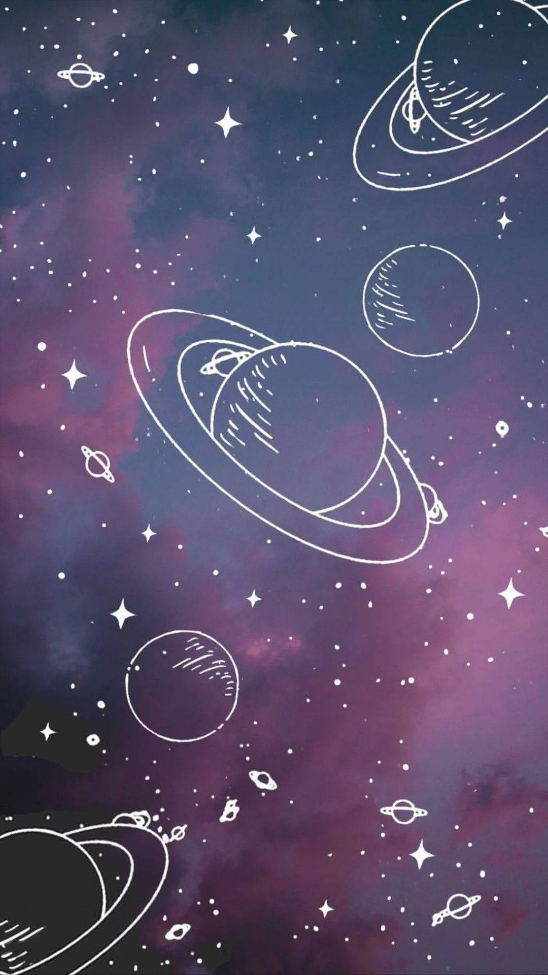土星行星可爱星系 壁纸