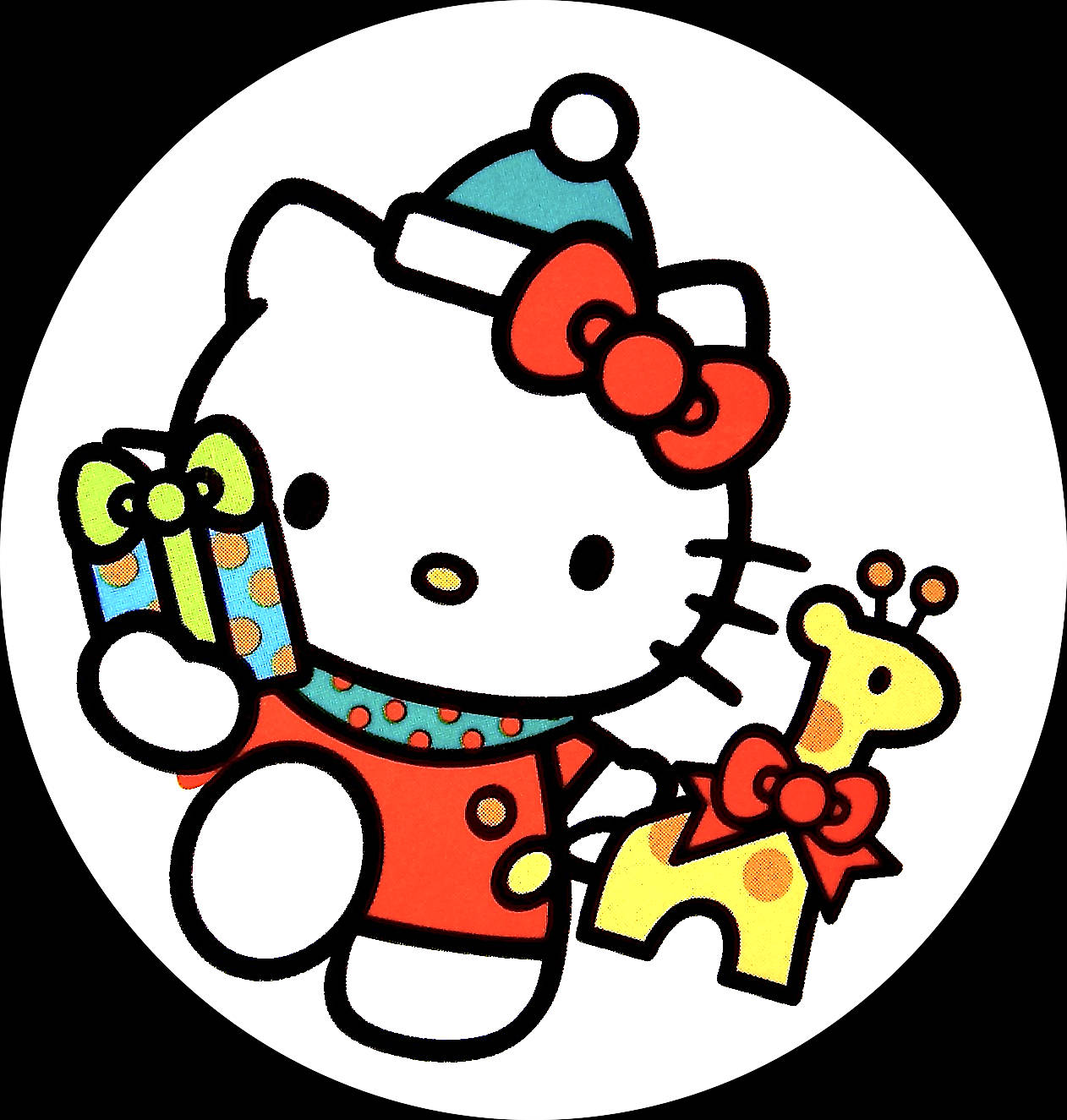 圣诞卡通凯蒂猫头像 壁纸