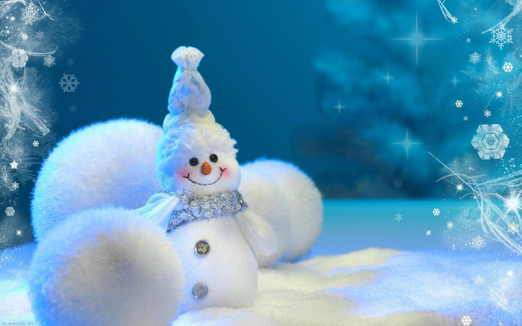 圣诞桌面雪人 壁纸