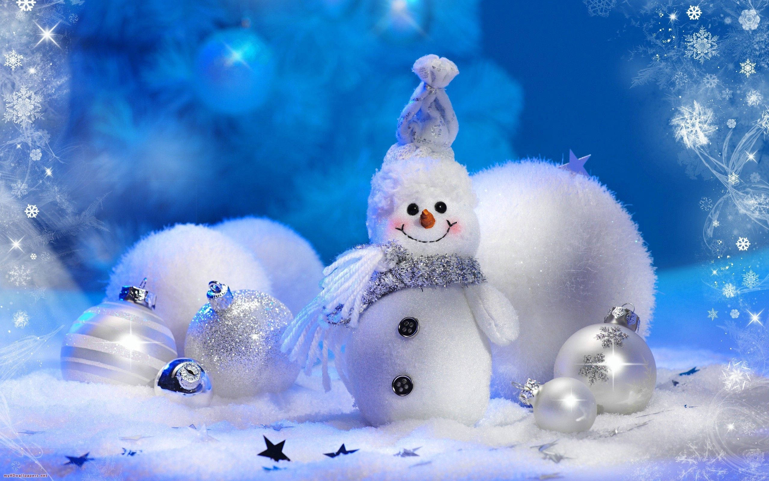 圣诞美学桌面雪球 壁纸
