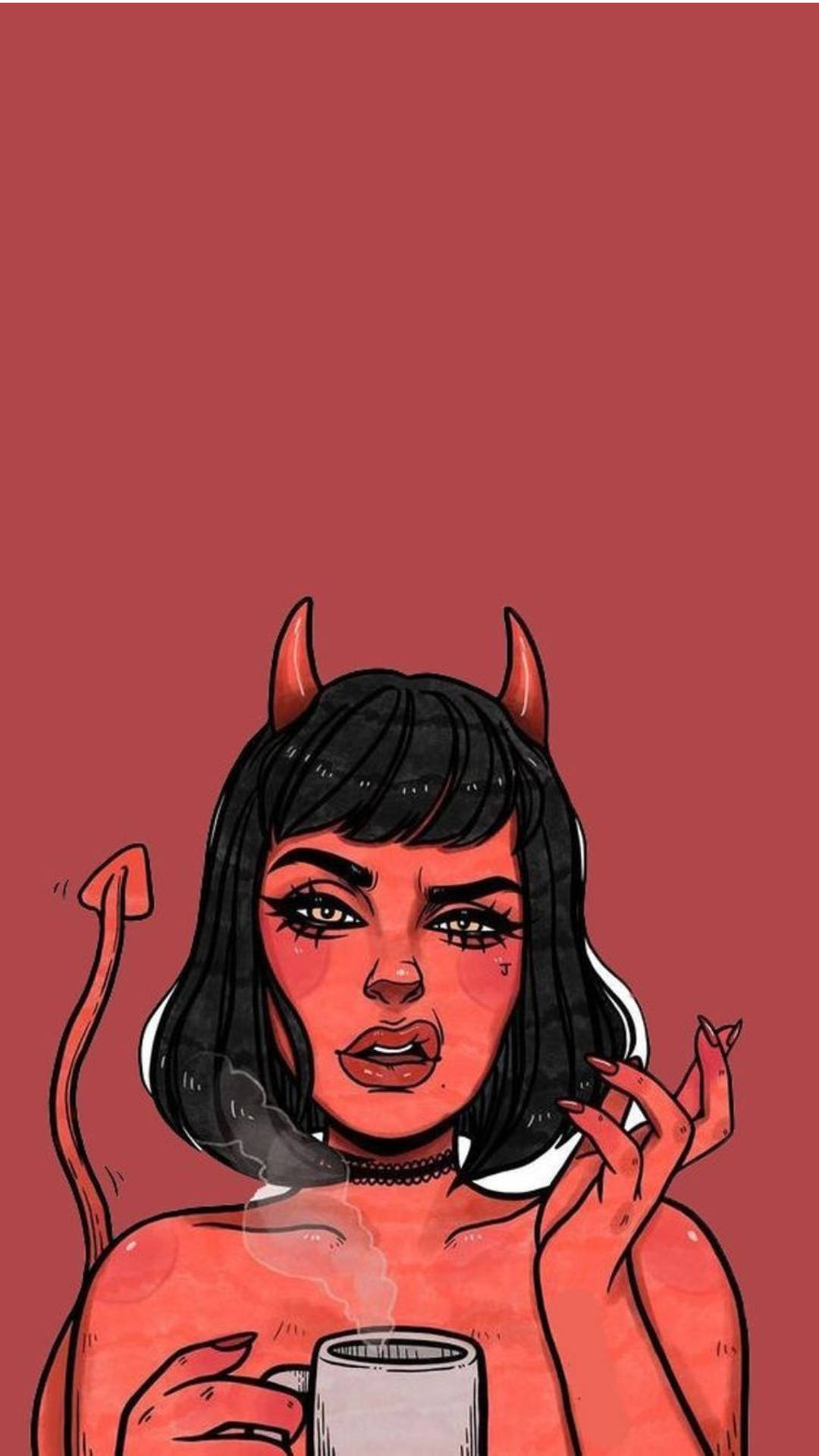 坏坏卡通女孩恶魔装扮 壁纸