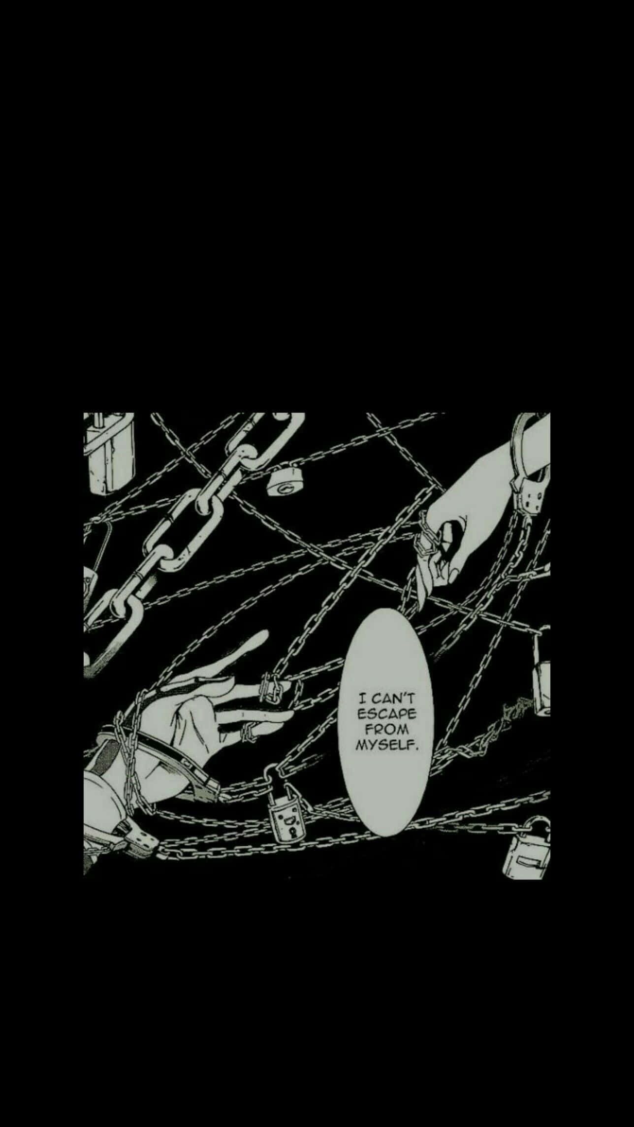 垃圾风动漫漫画面板铁链 壁纸
