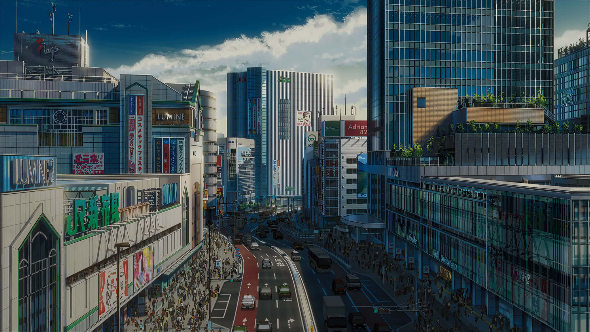 城市街道与建筑 壁纸
