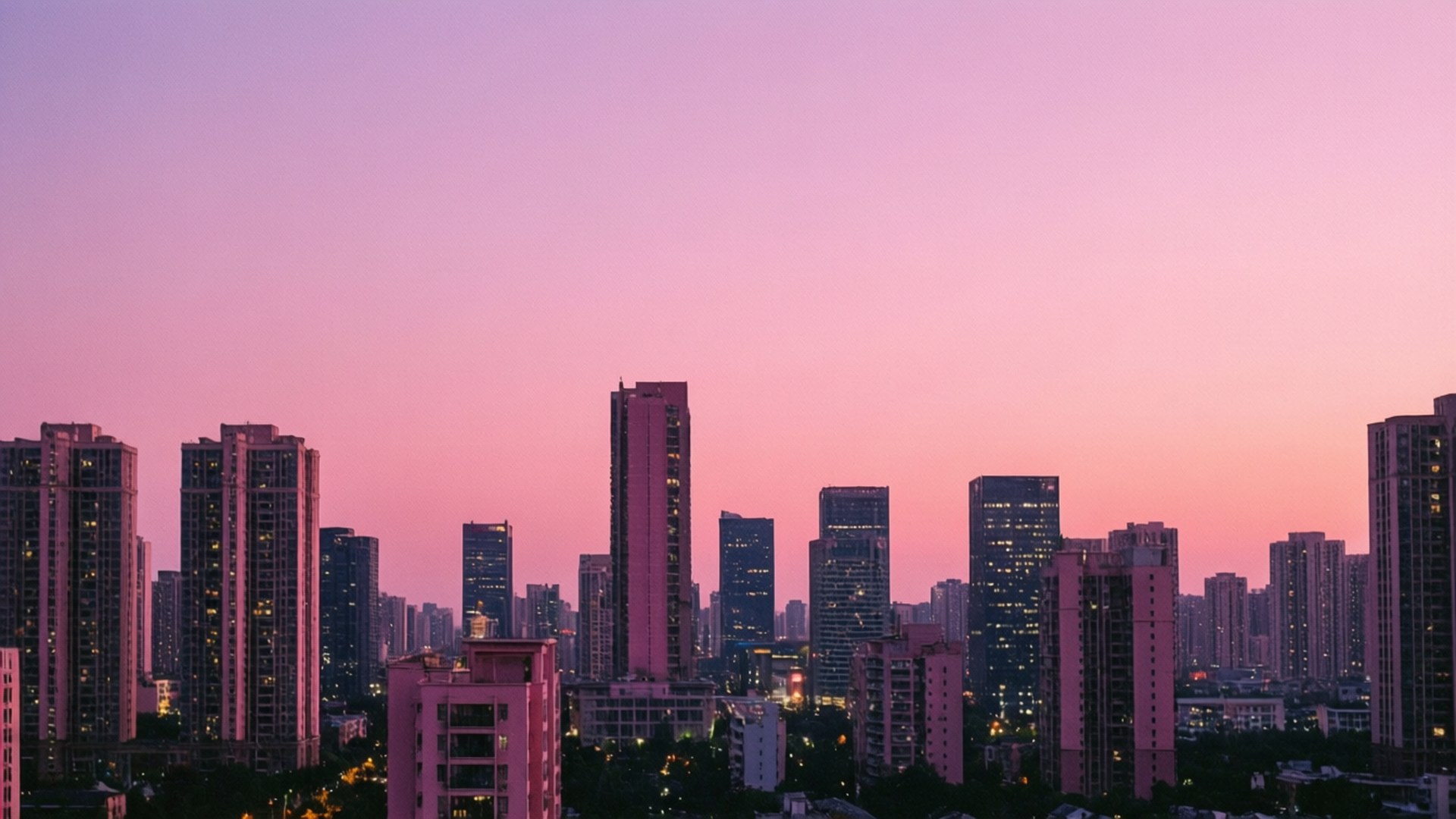 城市黄昏 壁纸