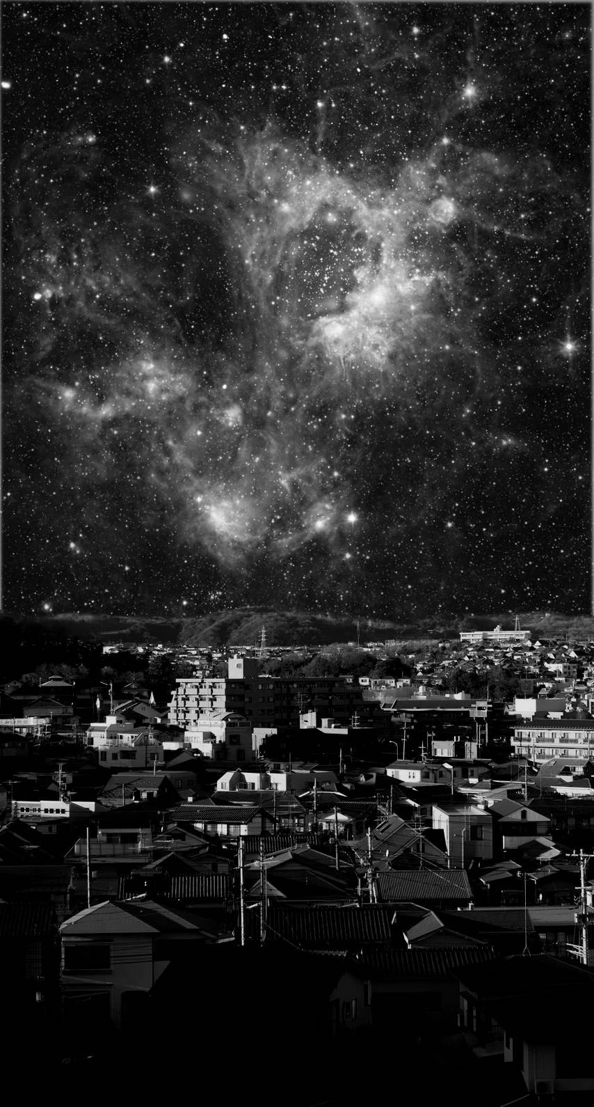 复古iPhone暗夜城市星空 壁纸