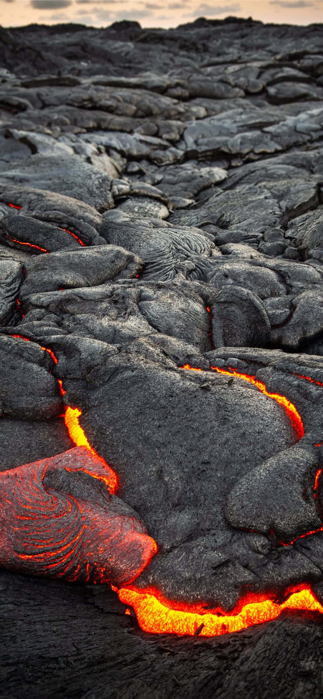 夏威夷火山国家公园的固体熔岩 壁纸