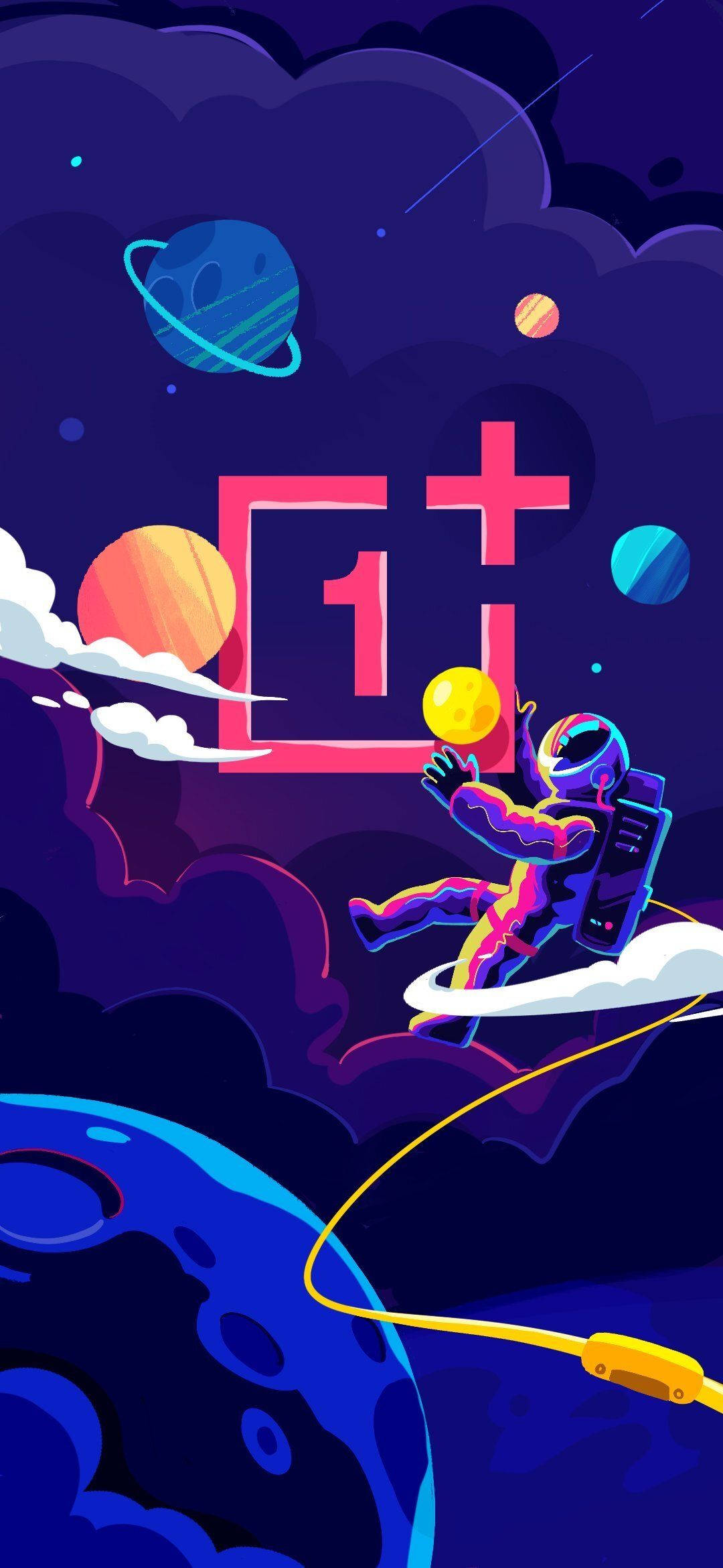外太空中的一加9R标志 壁纸