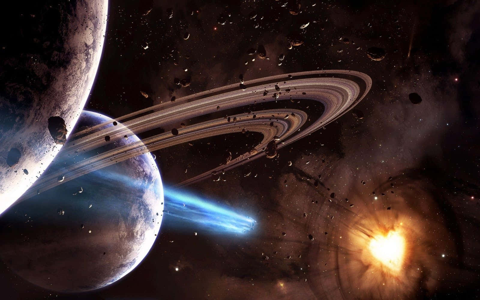 外太空壮丽景观：行星、星辰与星云 壁纸