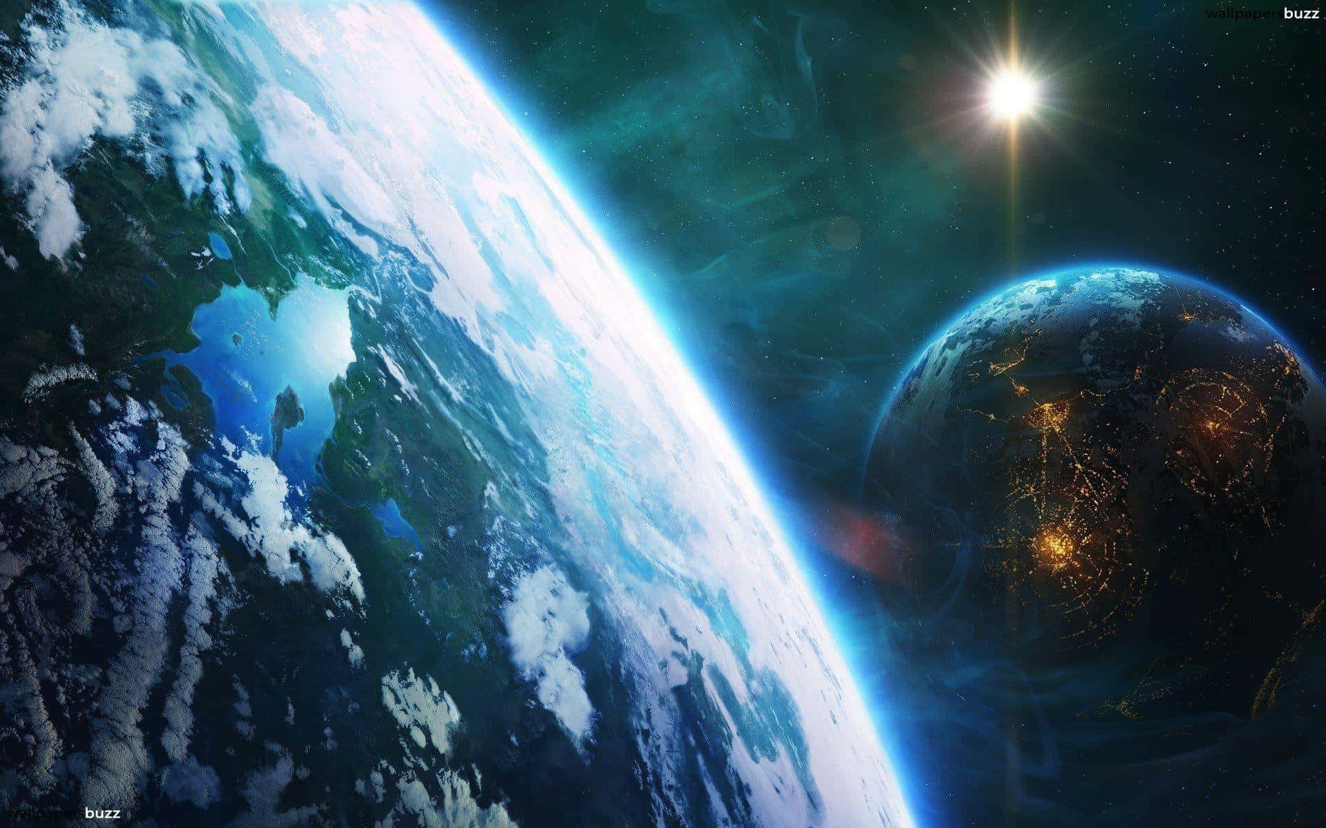外太空的巨大行星 壁纸