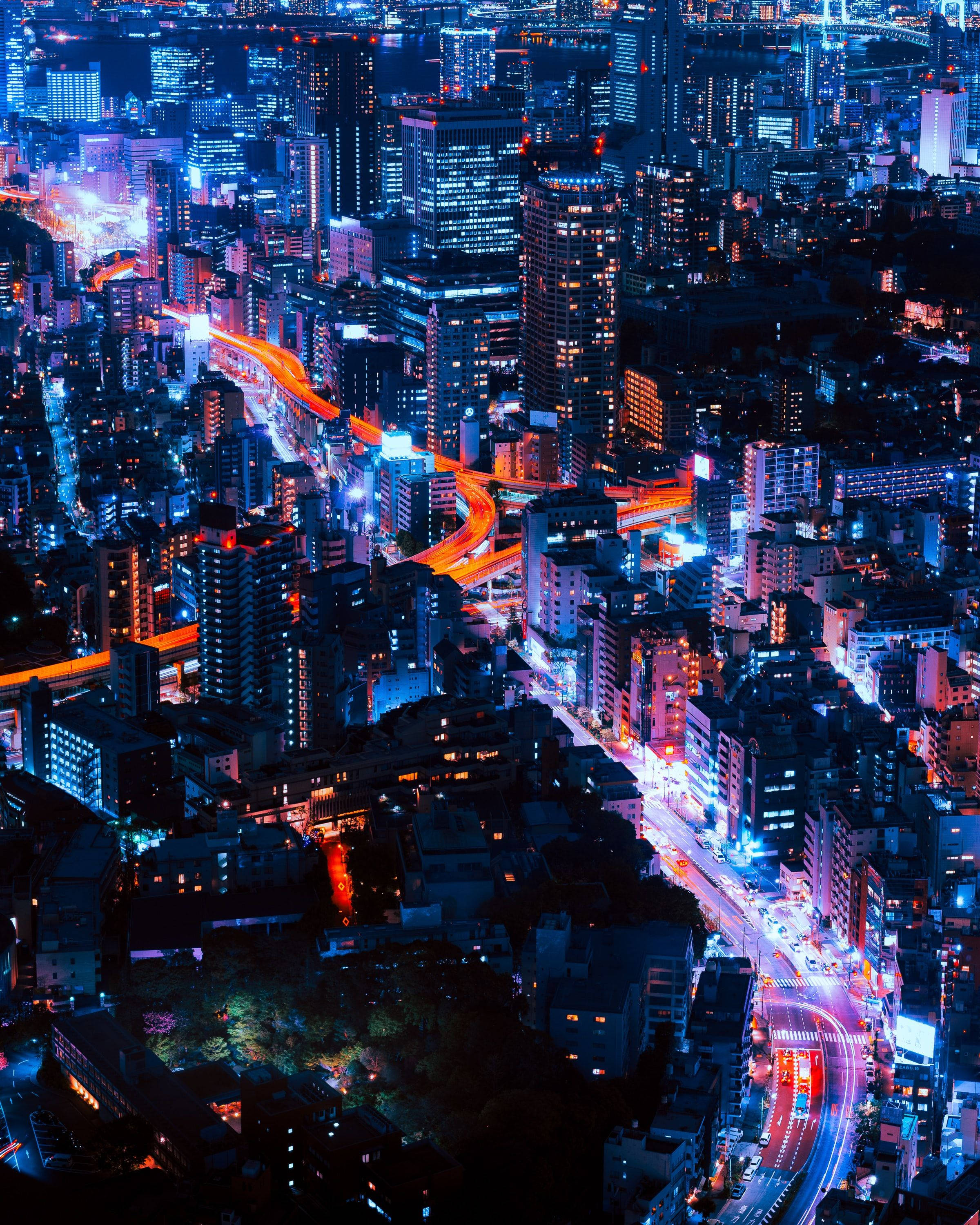 夜光东京城全景 壁纸