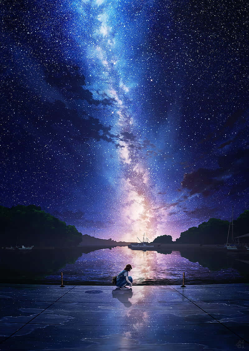 夜晚动漫水平天空 壁纸