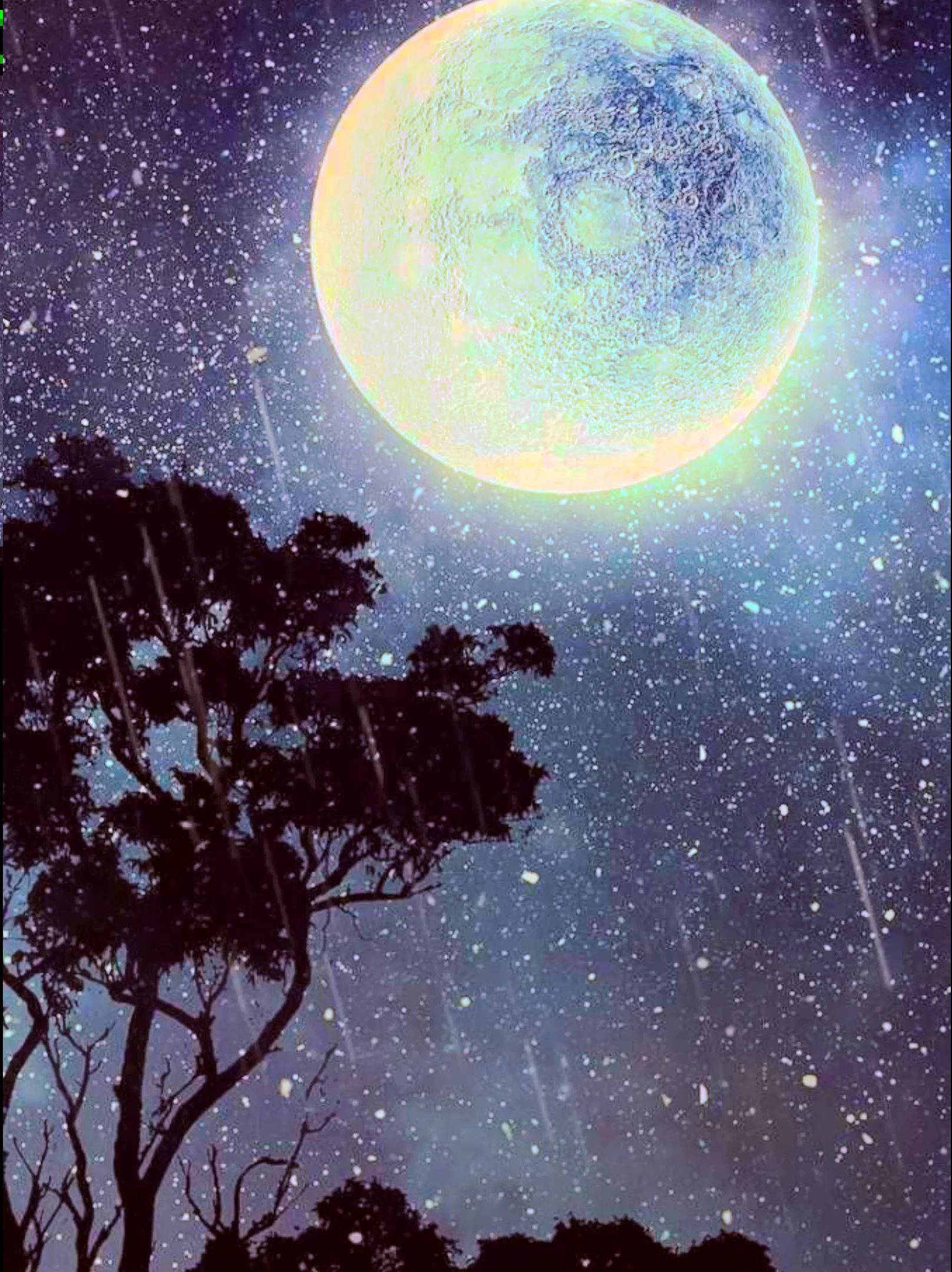 夜空银河月 壁纸