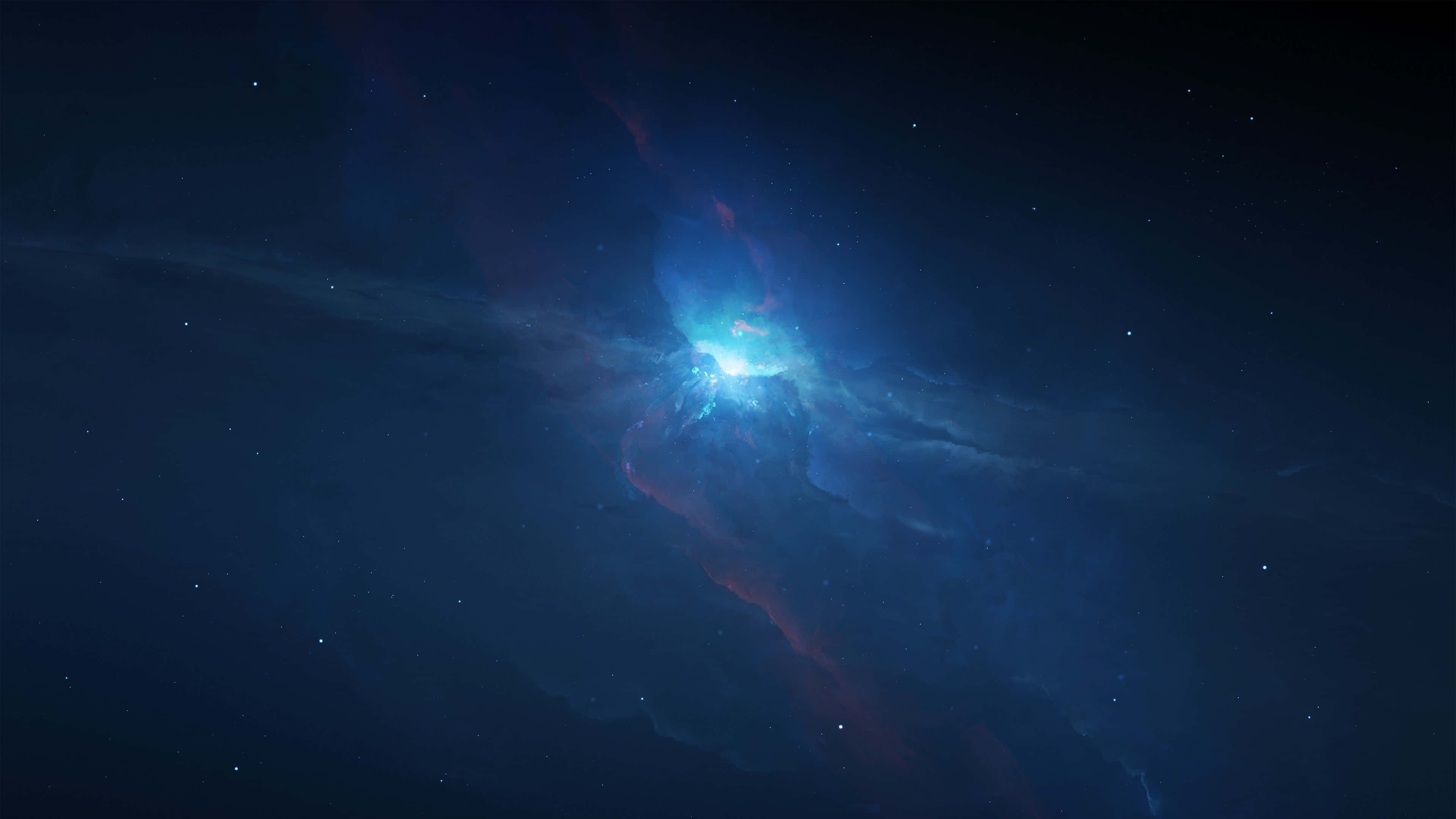 天空中一颗蓝色星星以蓝色为背景 壁纸