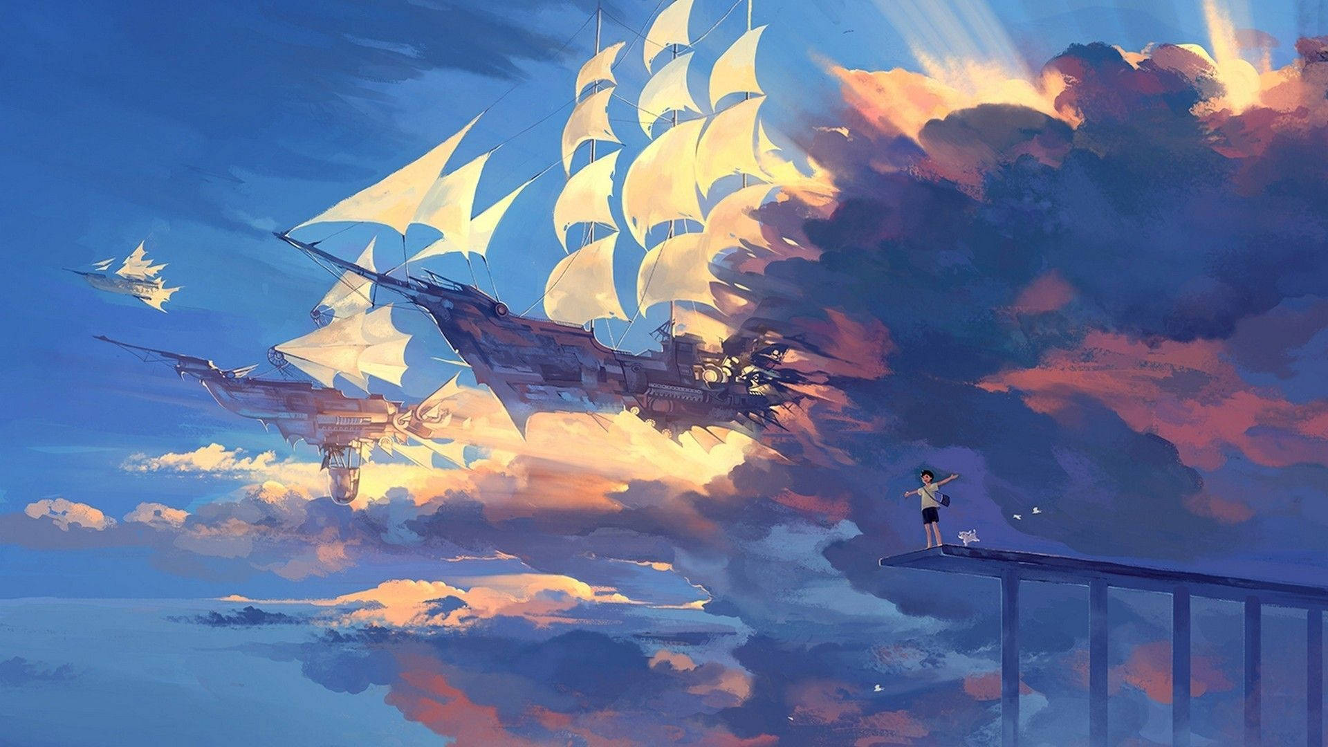 天空之船美学动漫艺术桌面