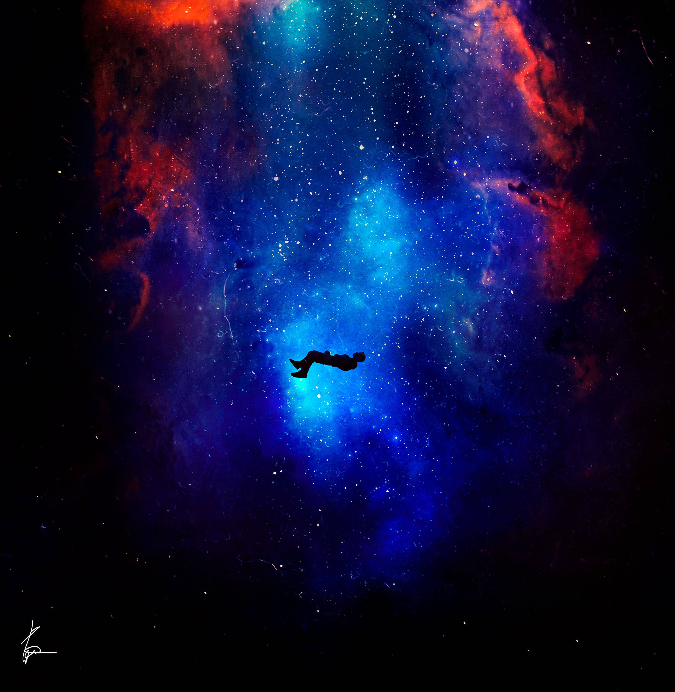 太空中漂浮的人 宇宙 壁纸