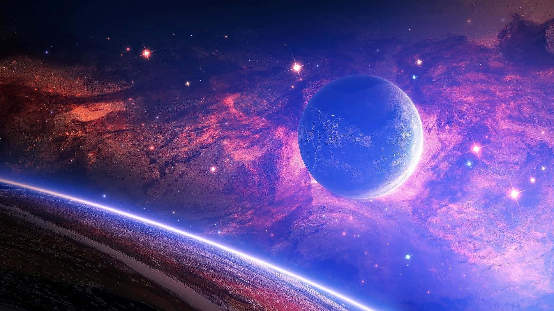 太空桌面星球明亮光线背景 壁纸