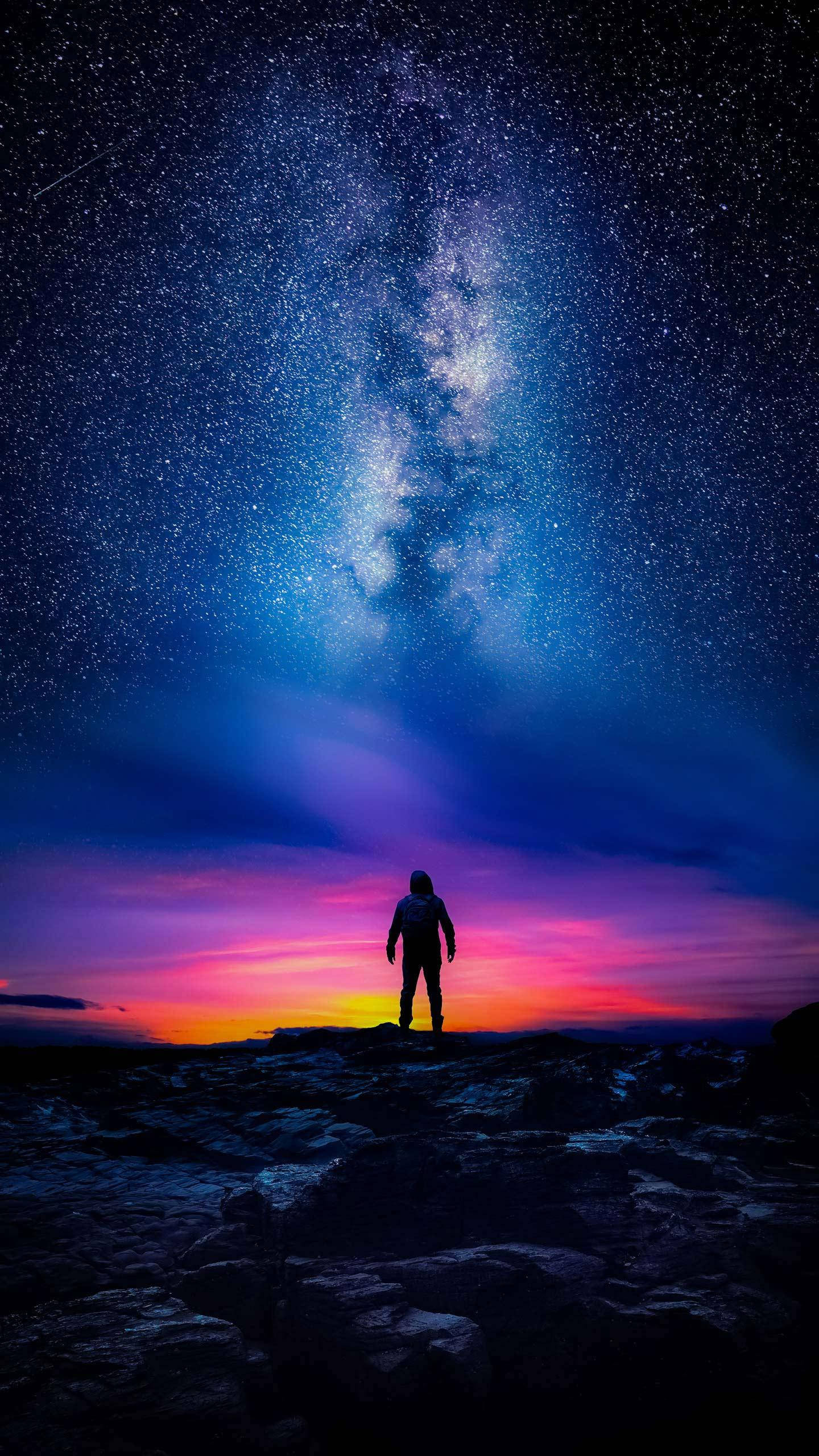 太空美学复古浪潮夜空 壁纸