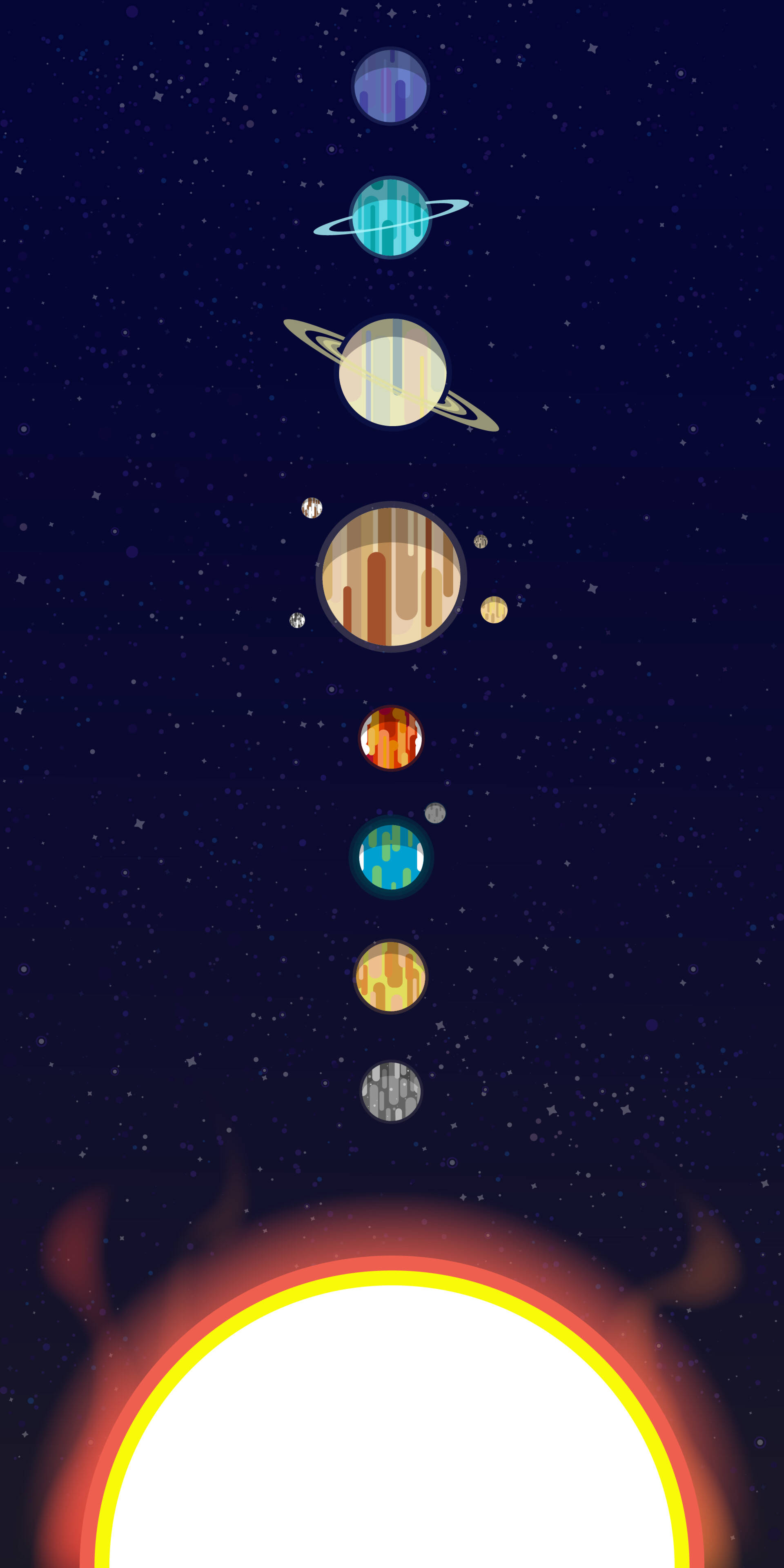 太空美学排列行星 壁纸