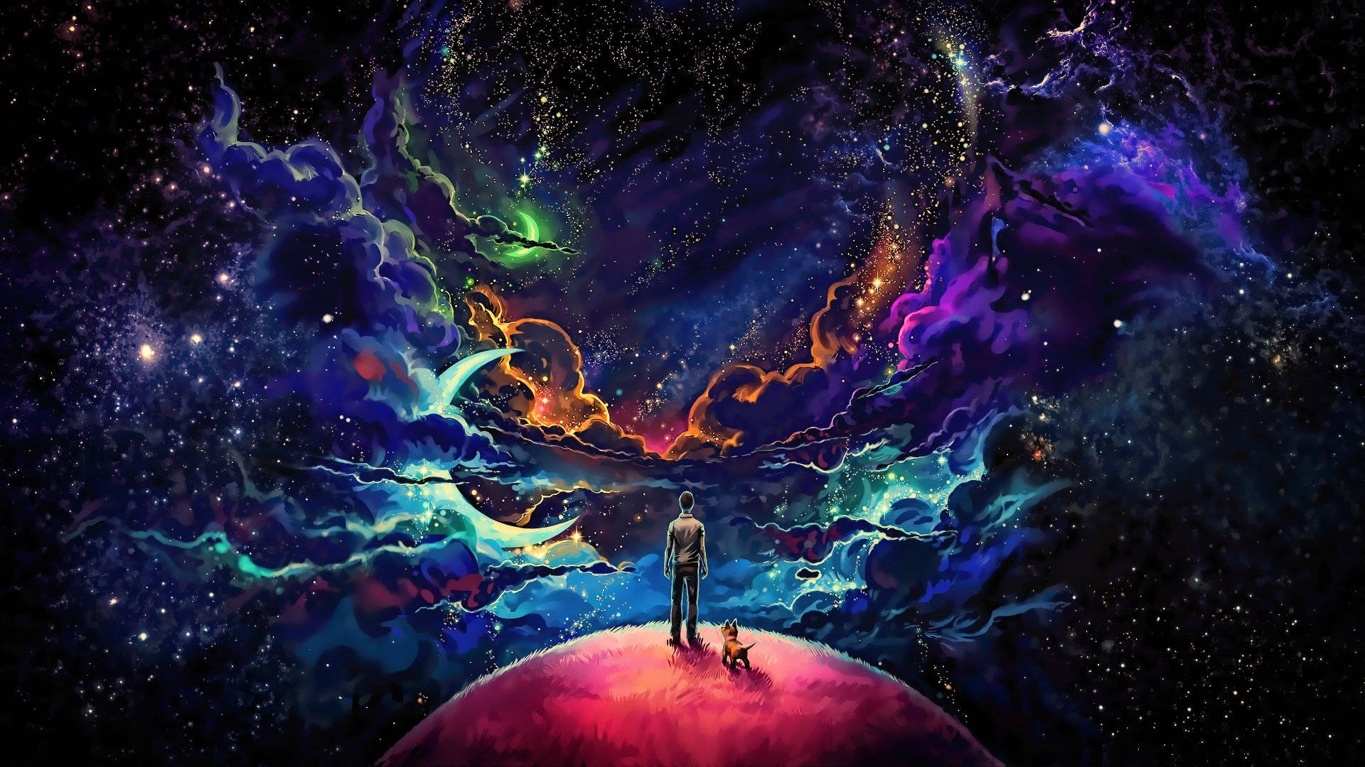 太空背景插图 壁纸