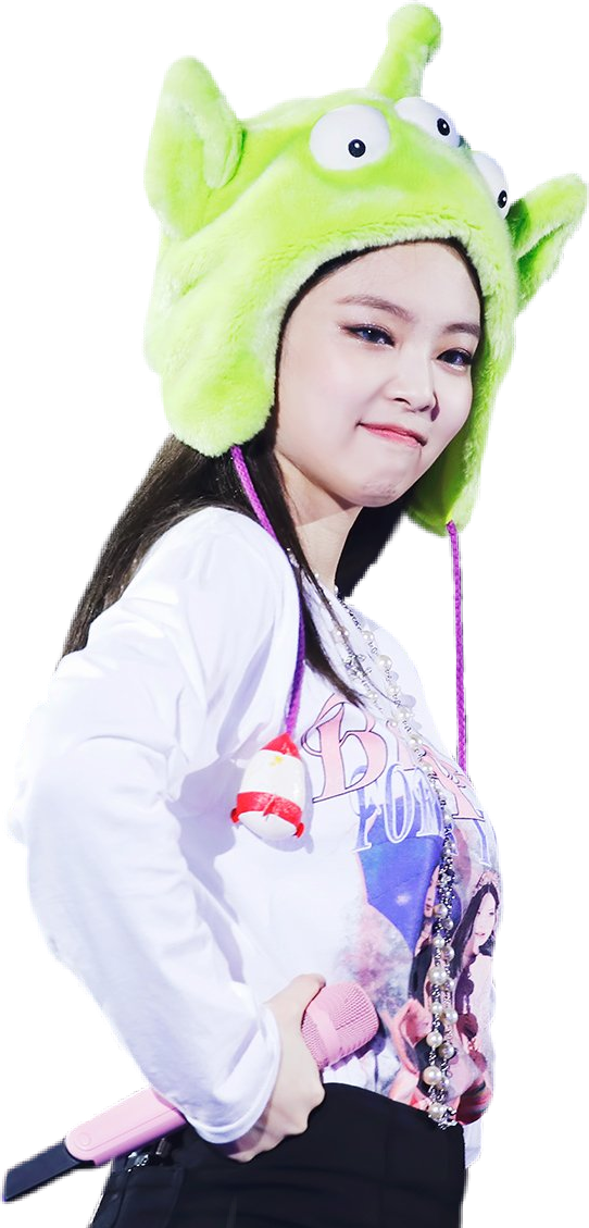 女子戴绿色外星帽 壁纸