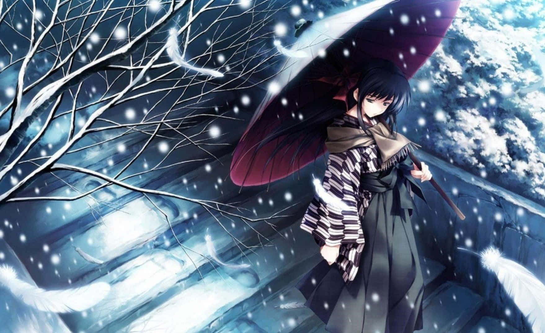 女孩独自悲伤地站立 壁纸