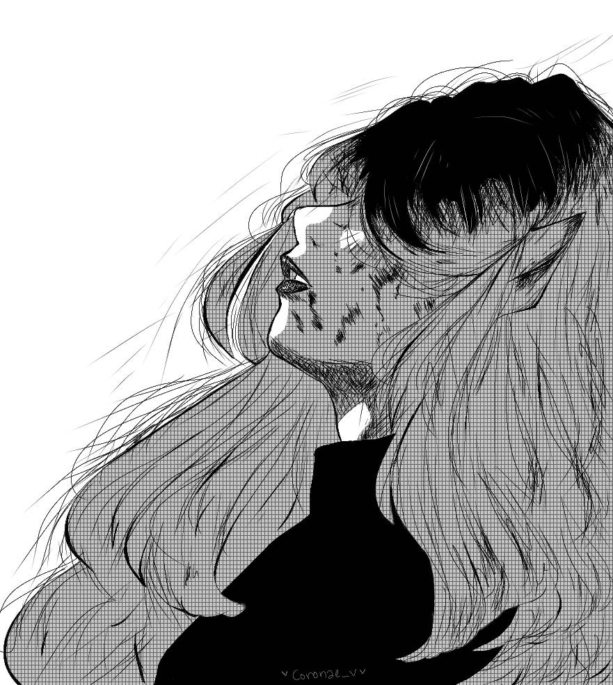 女孩素描悲伤头像 壁纸