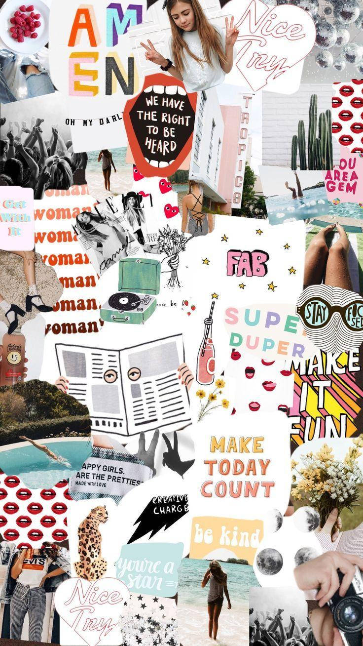 女性美学拼贴 壁纸