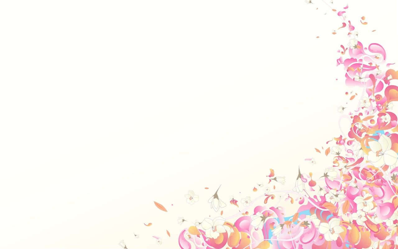 奶油色粉彩花卉设计背景 壁纸