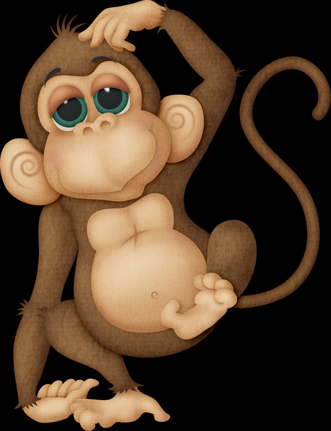 好奇卡通猴子 壁纸
