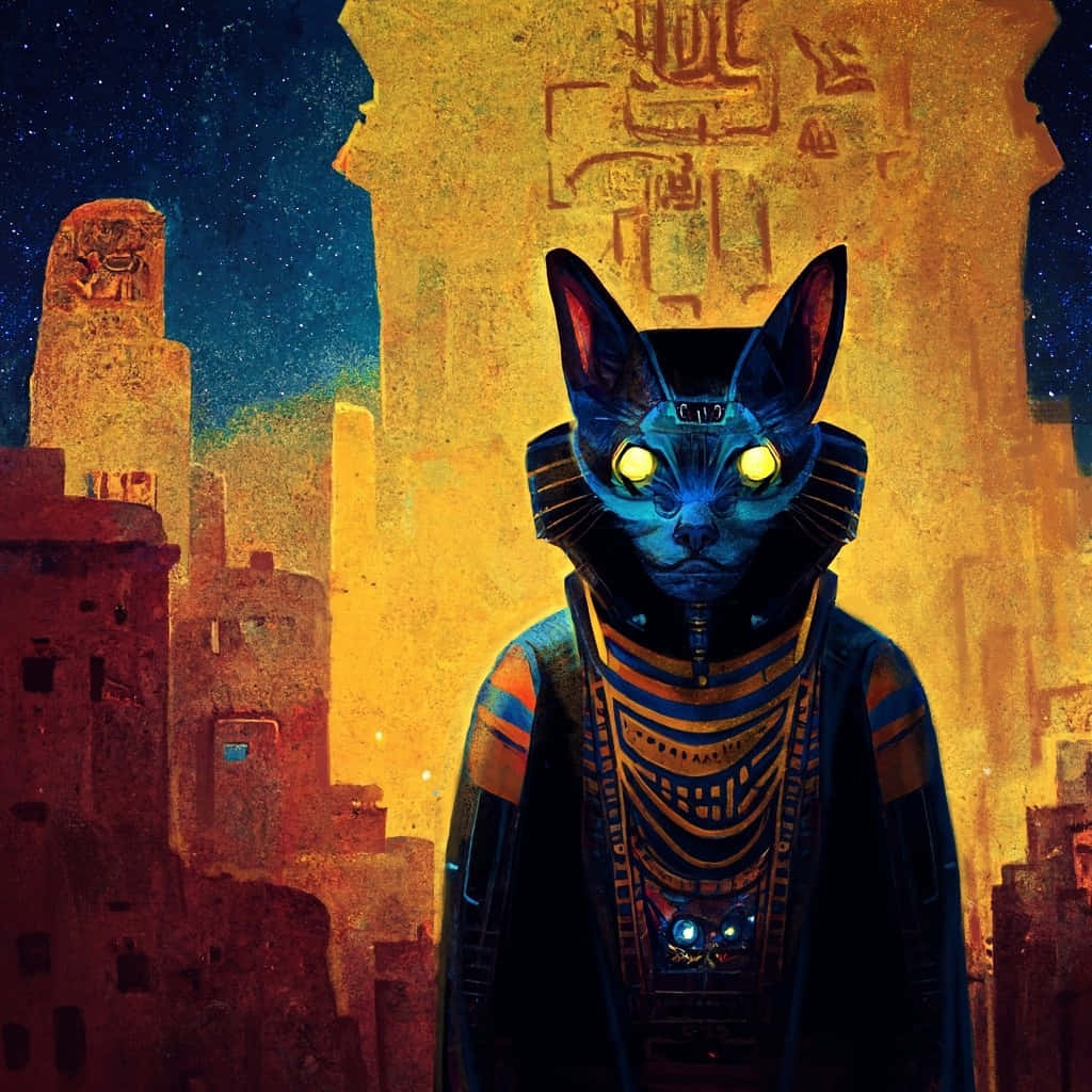 威严的埃及猫，姿态非凡 壁纸
