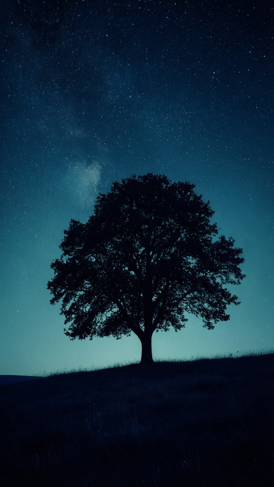 孤树星夜 壁纸