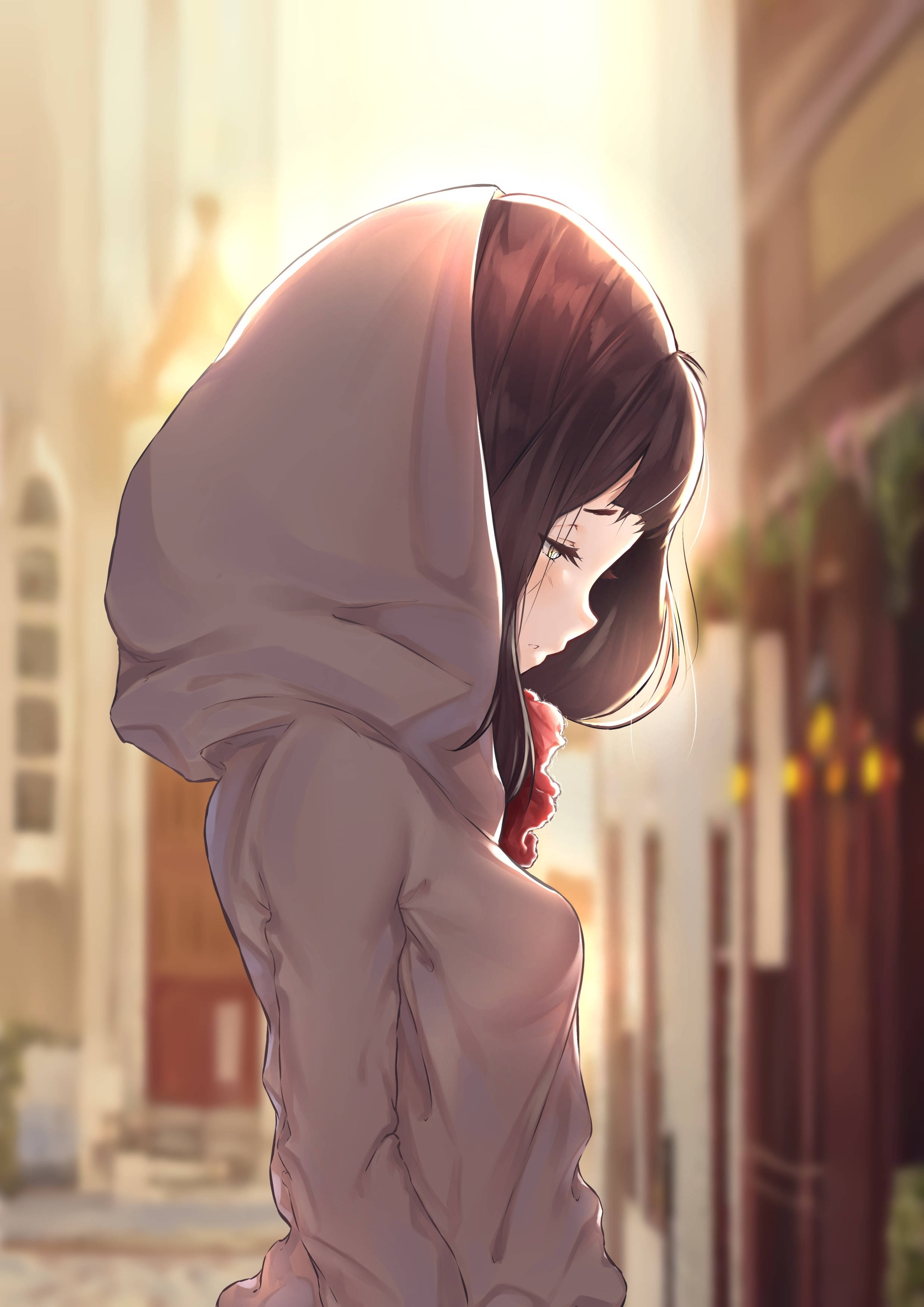 孤独动漫女孩连帽衫 壁纸
