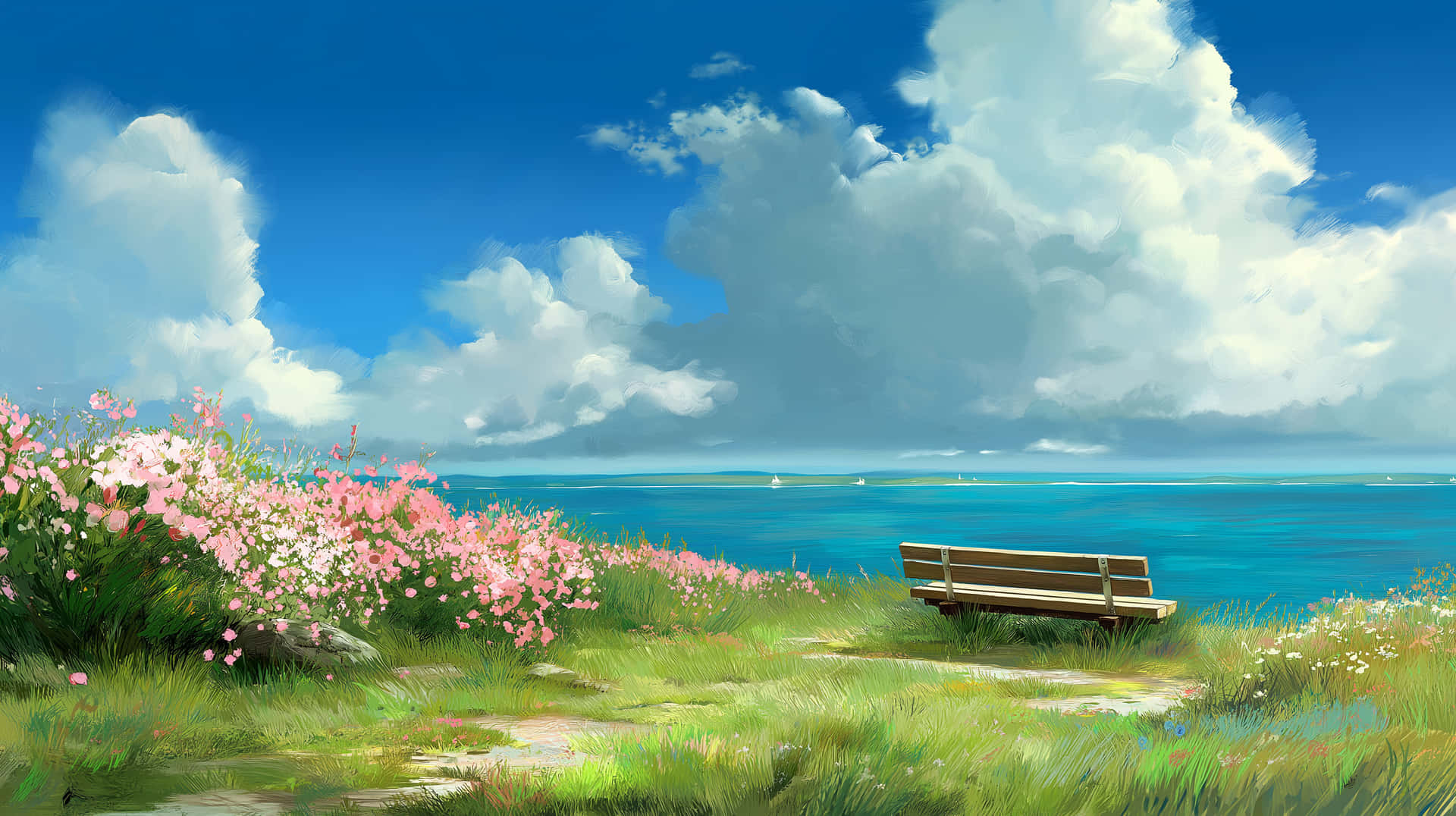 风景、宁静、恬淡、海岸、海洋、平和、自然、绘画、如画、户外、夏日、放松、视野、田园、美丽