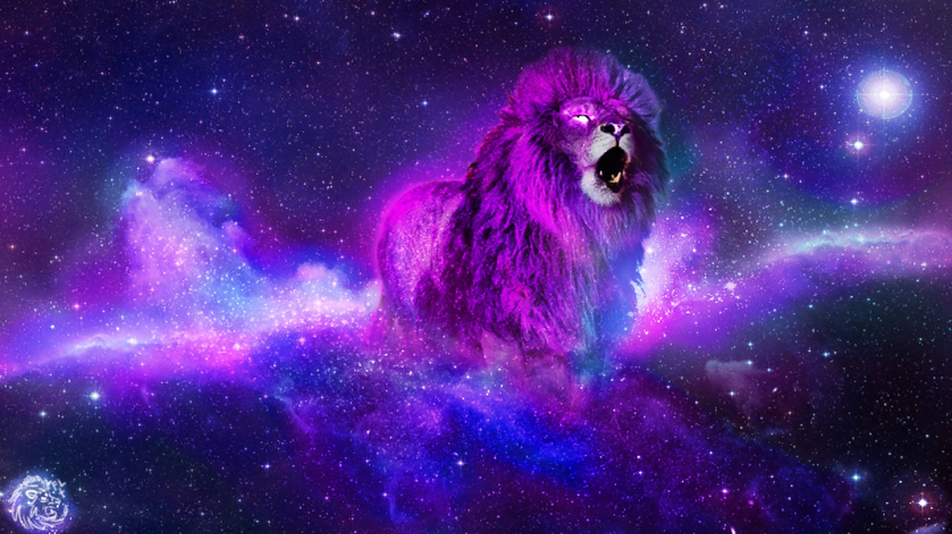宇宙中咆哮的壮丽星系雄狮 壁纸