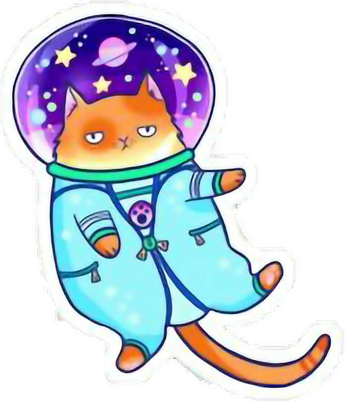 宇宙猫咪宇航员贴纸 壁纸