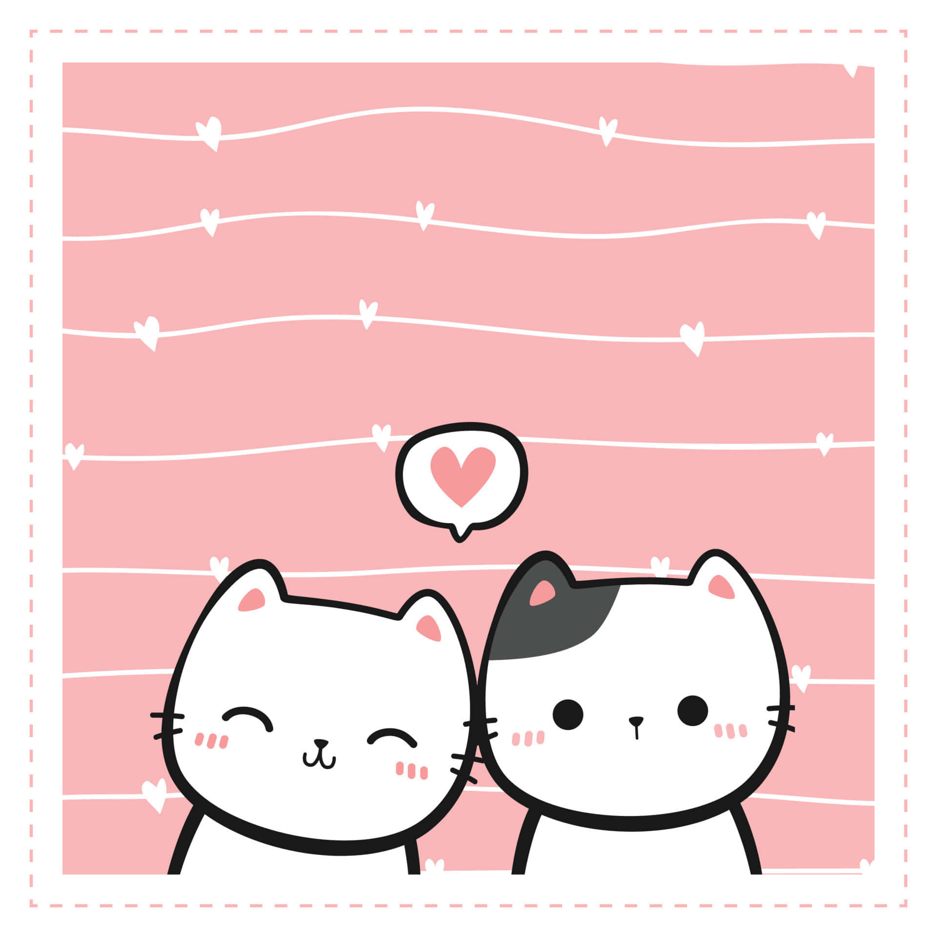 害羞猫咪情侣头像 壁纸