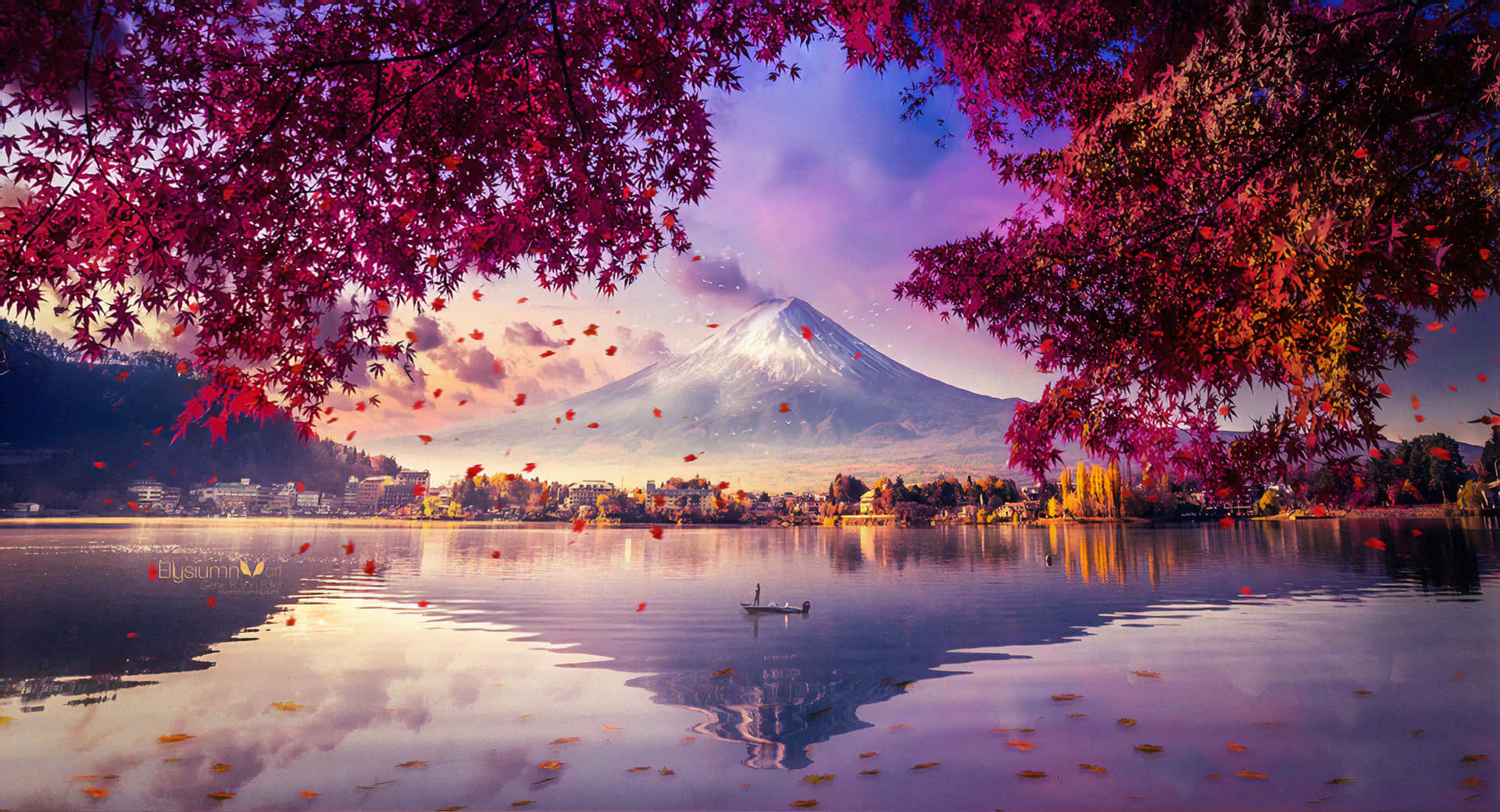 富士山湖景4K壁纸 壁纸