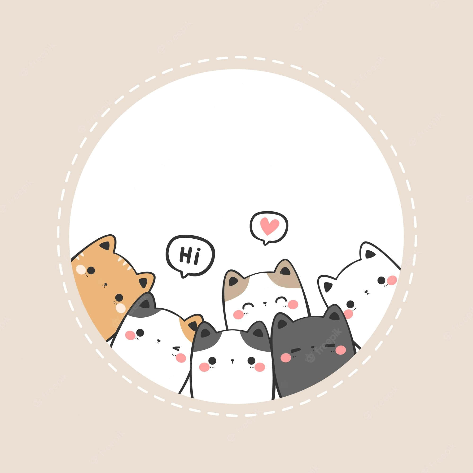 小猫咪们打招呼 壁纸