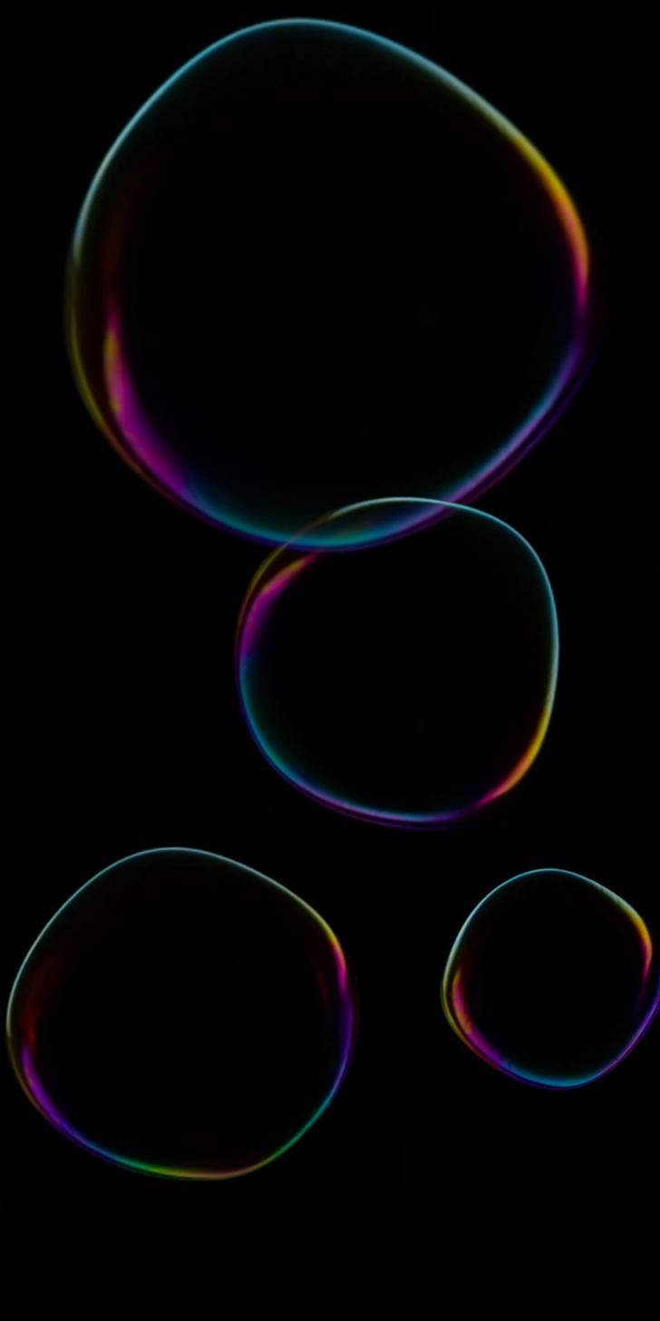 小米Redmi Note 9屏幕上的绚丽气泡壁纸 壁纸