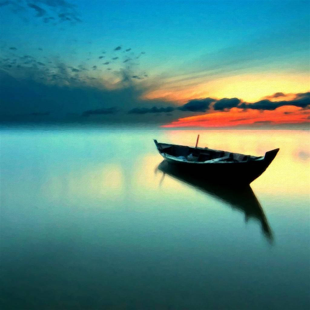 小船湖景 iPad Mini 壁纸