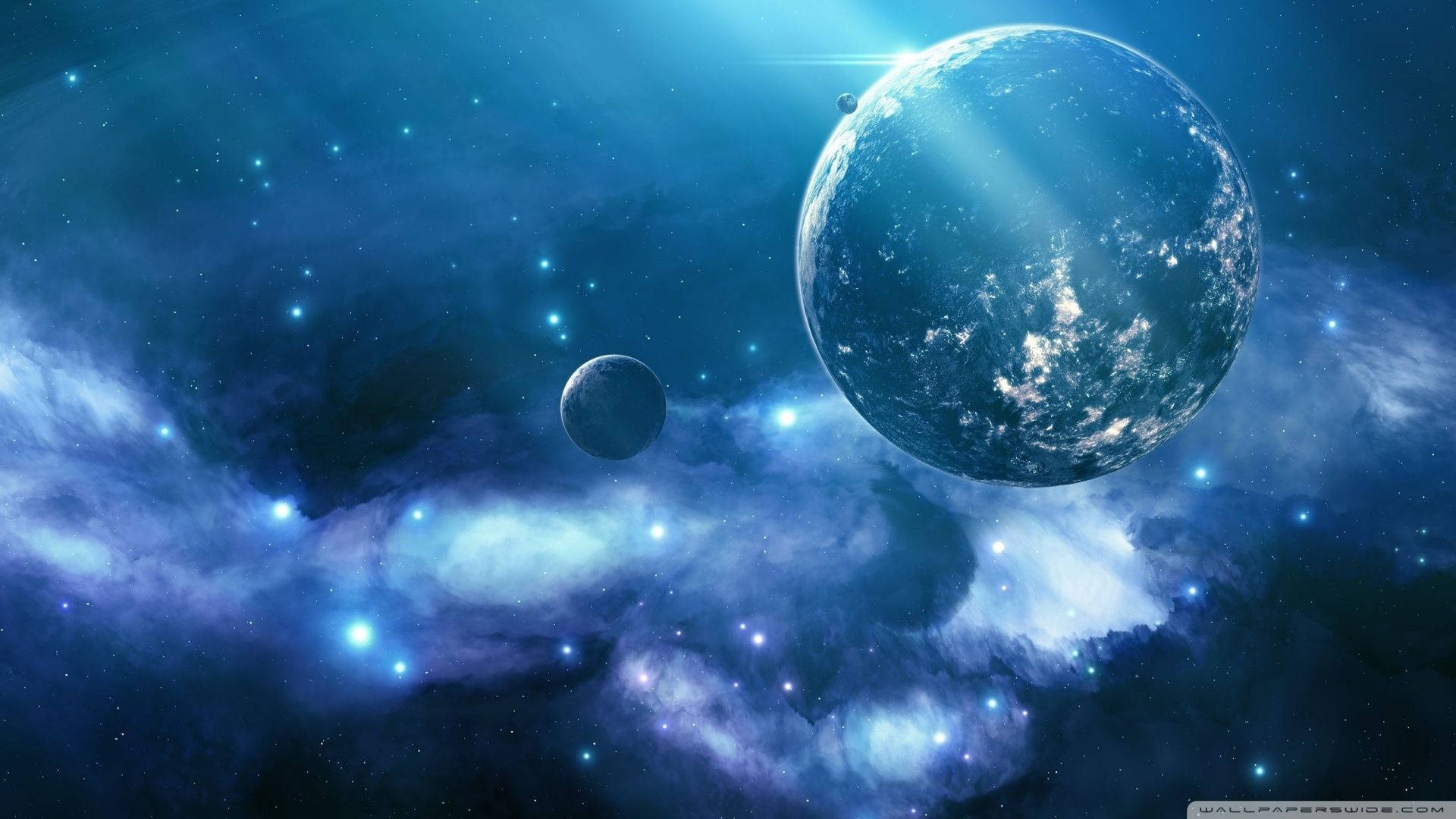 小行星、气体与星辰点亮神圣星系 壁纸