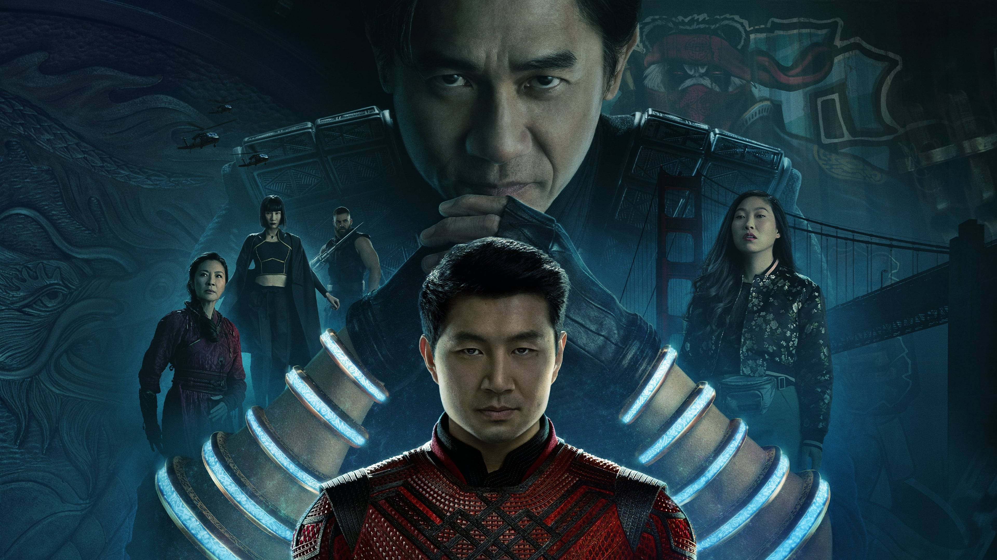 尚气与十环传奇蓝色海报 壁纸