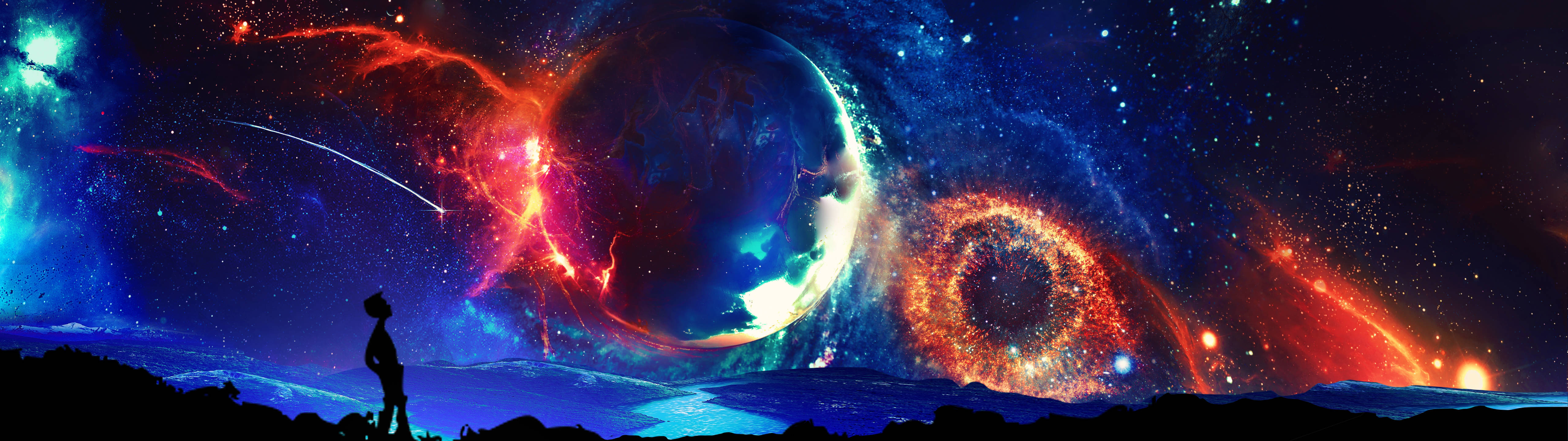 巨行星之上的人影 壁纸