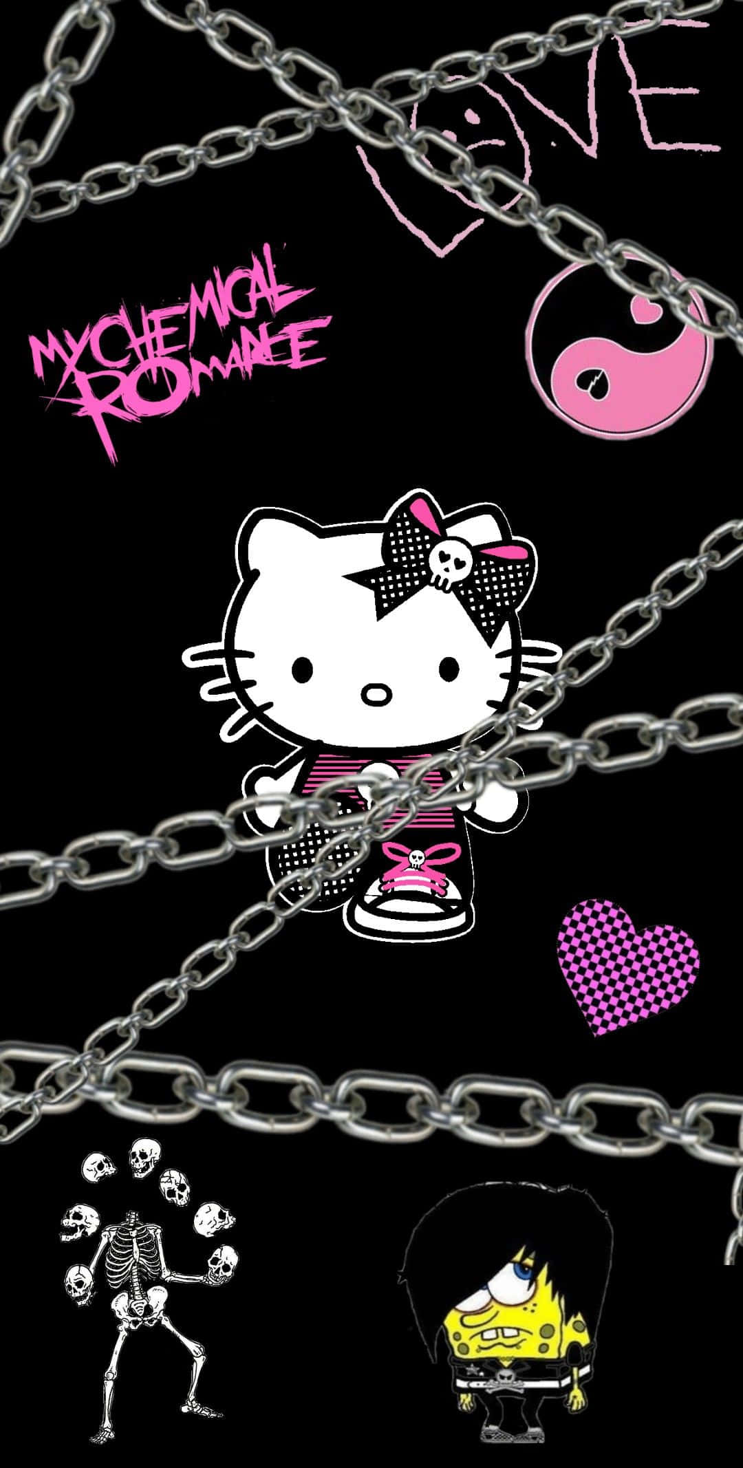 带锁链的emo版Hello Kitty 壁纸