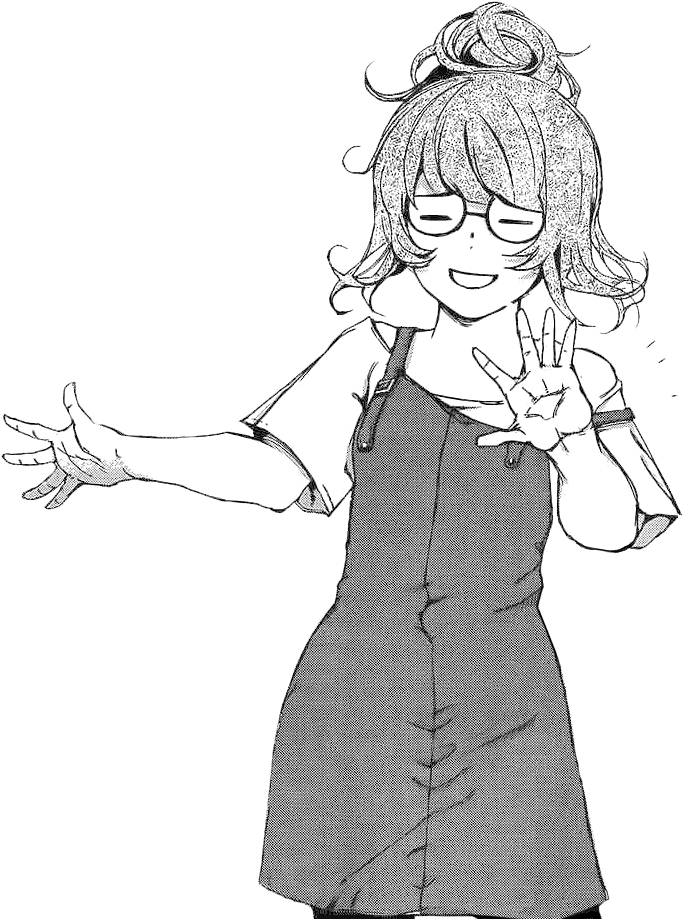 开朗动漫女孩和平手势 壁纸