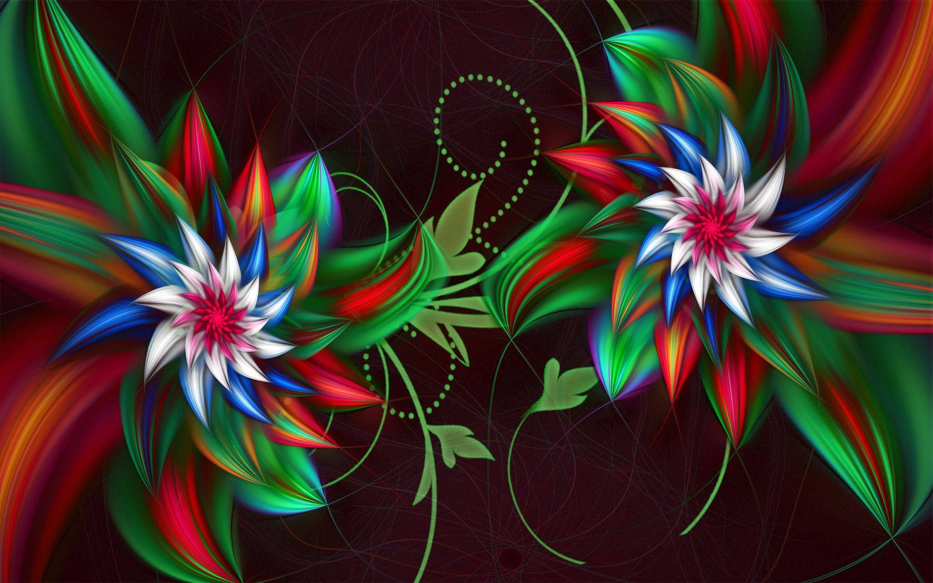 3D迷幻花朵多彩花瓣壁纸
