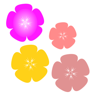 彩色矢量花朵黑色背景 壁纸